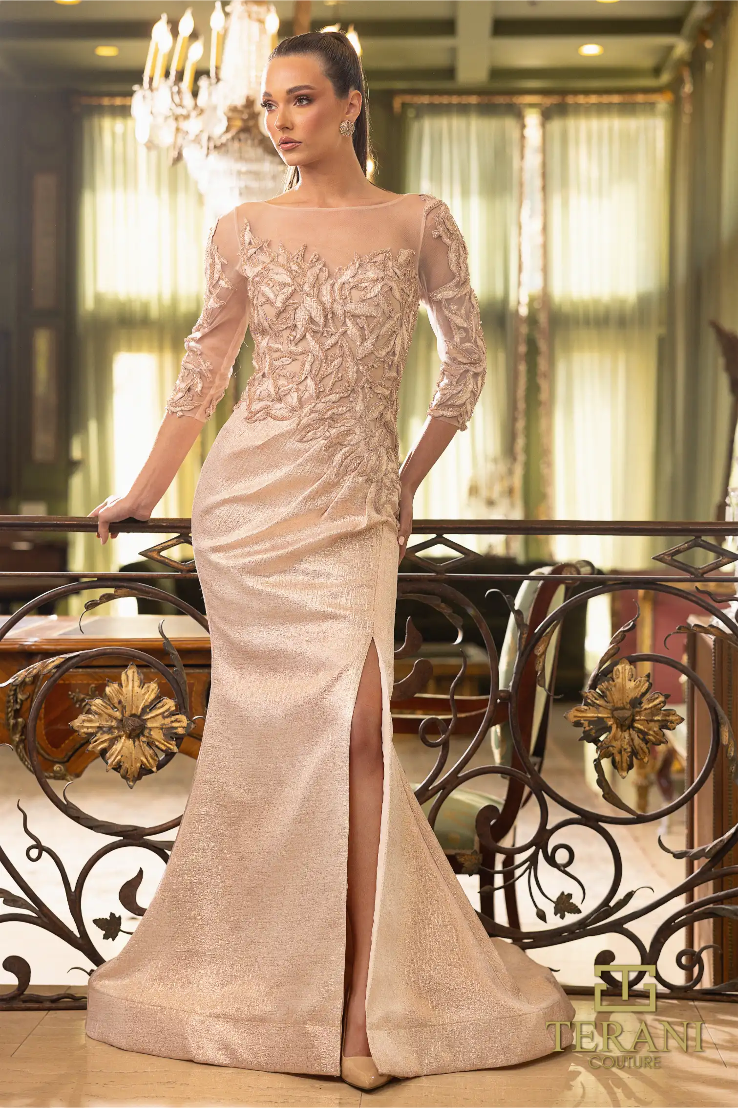 Terani Mother of the Bride Dress 242M3374 Rose Gold / 8
