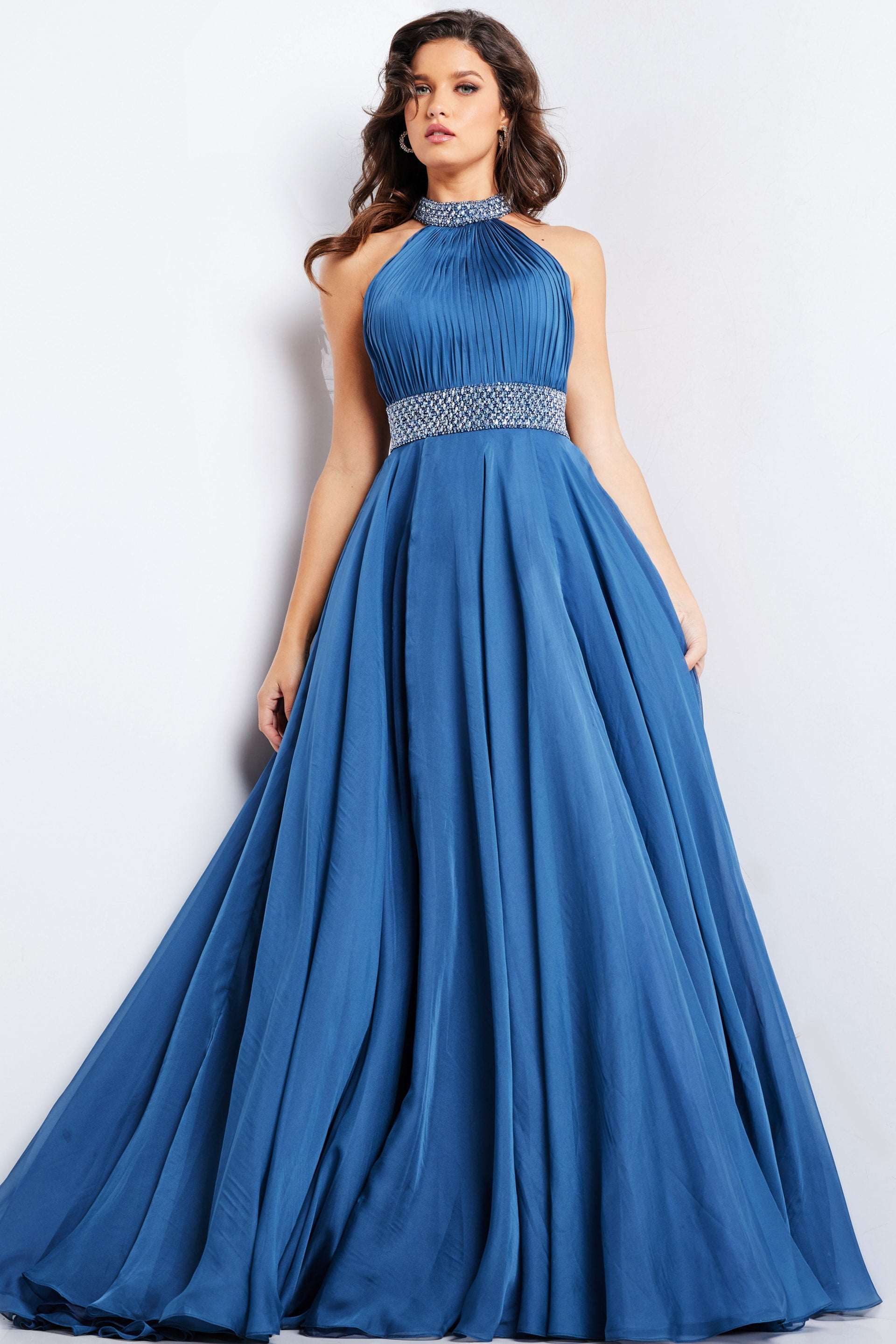 Jovani 36749 Ruched Bodice Beaded Ballgown – B Chic Fashions