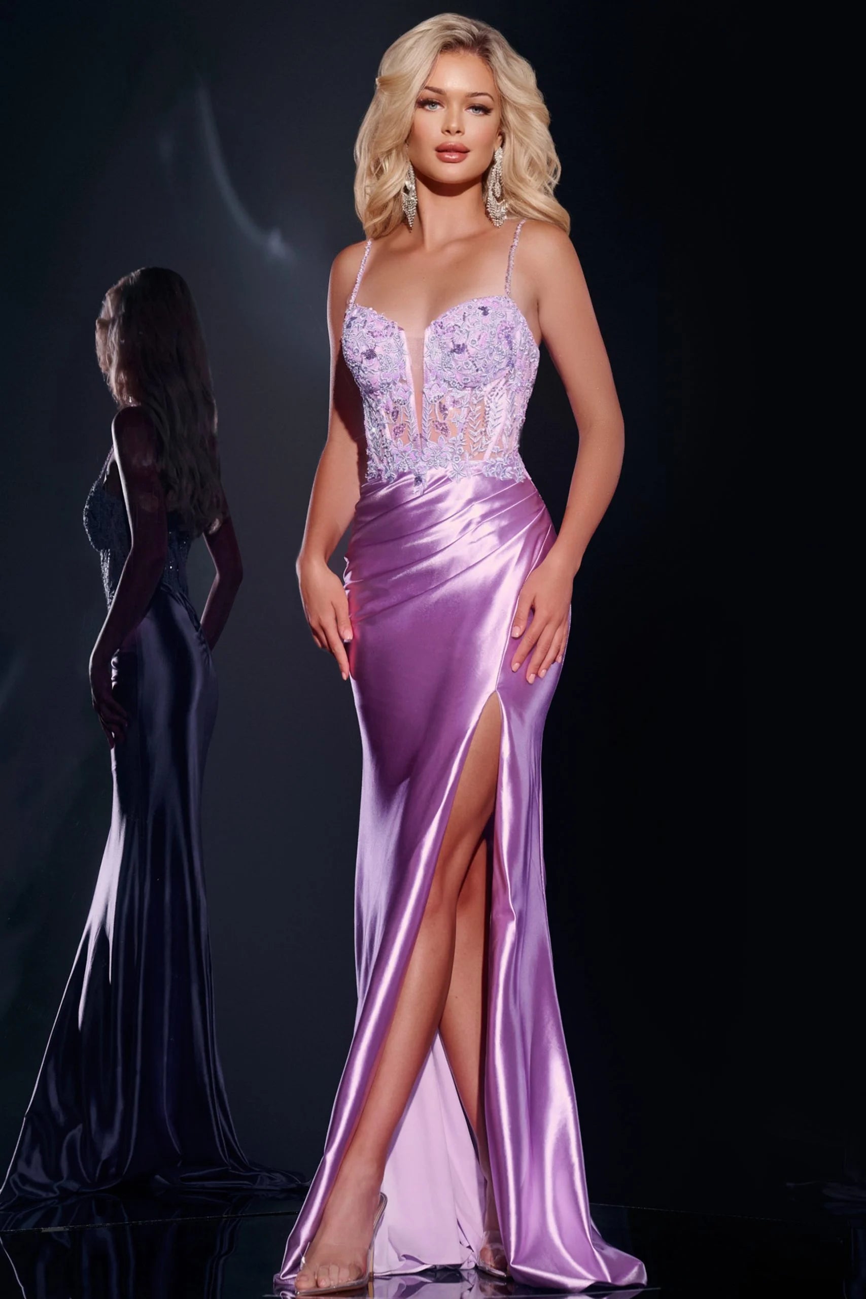knee length dresses for ladies Jovani D5318 Dresses 0 / Red