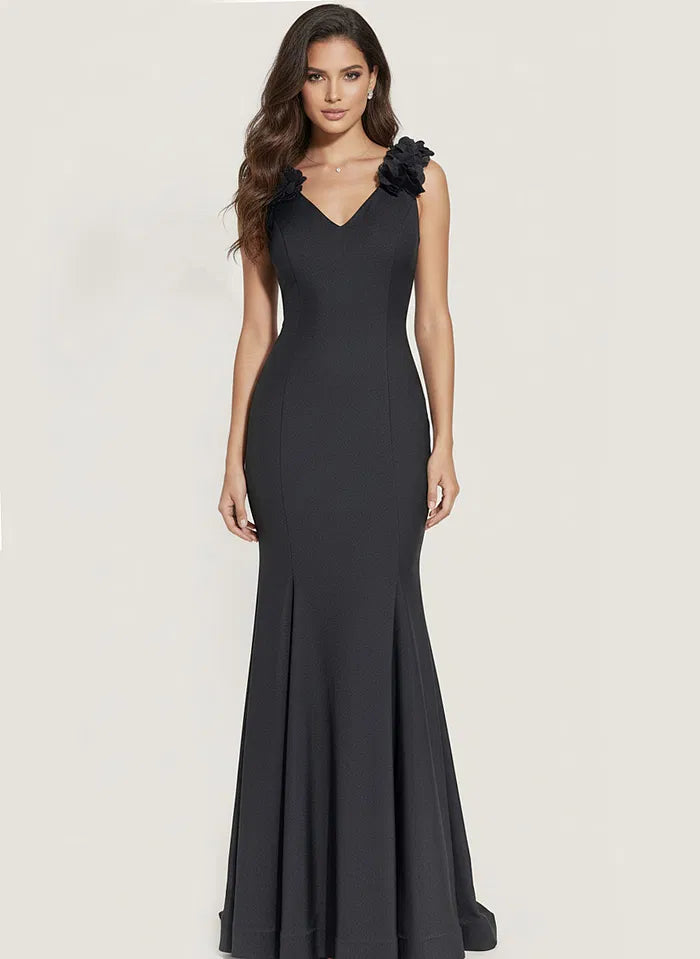 dark teal bridesmaid dresses long Long A Line V Neck Teal Blue Bridesmaid Dress – TANYA BRIDAL main image 1