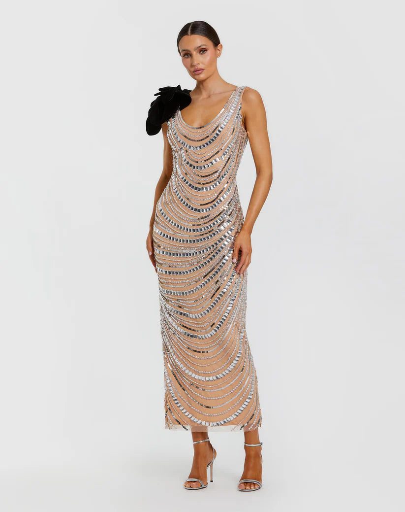 mac duggal sleeveless sequin cocktail dress Mac Duggal Embellished Sleeveless A-Line Dress