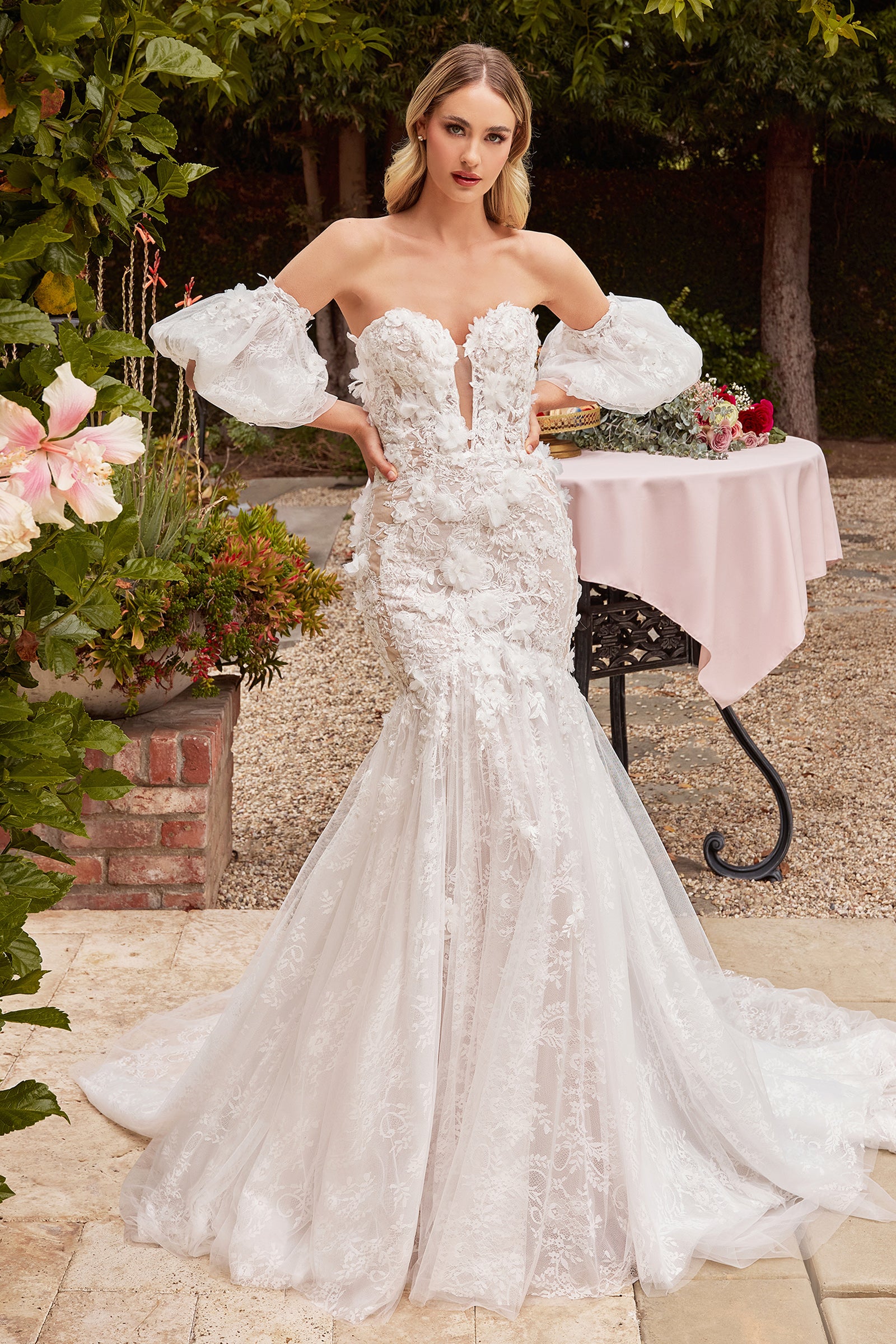 fitted lace wedding dress Cinderella Divine CDS401 Dress – DiscountDressShop