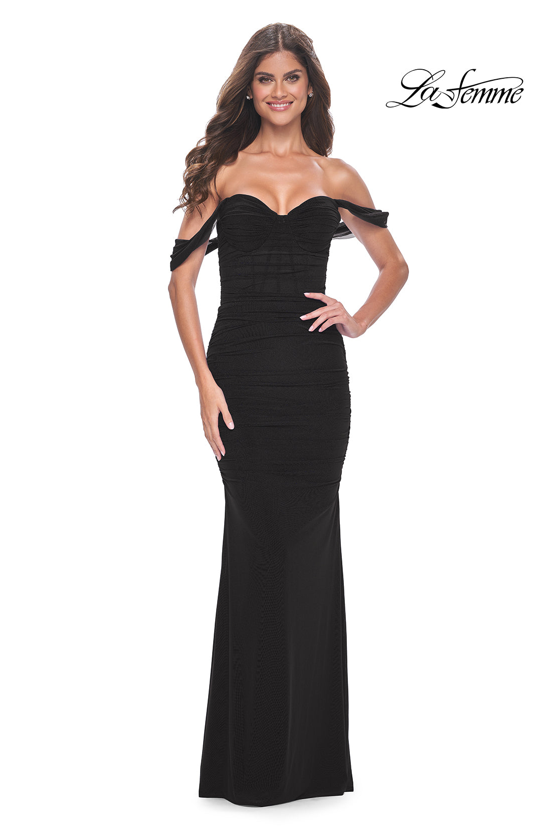 La Femme 31914 Ruched Jersey Prom Dress