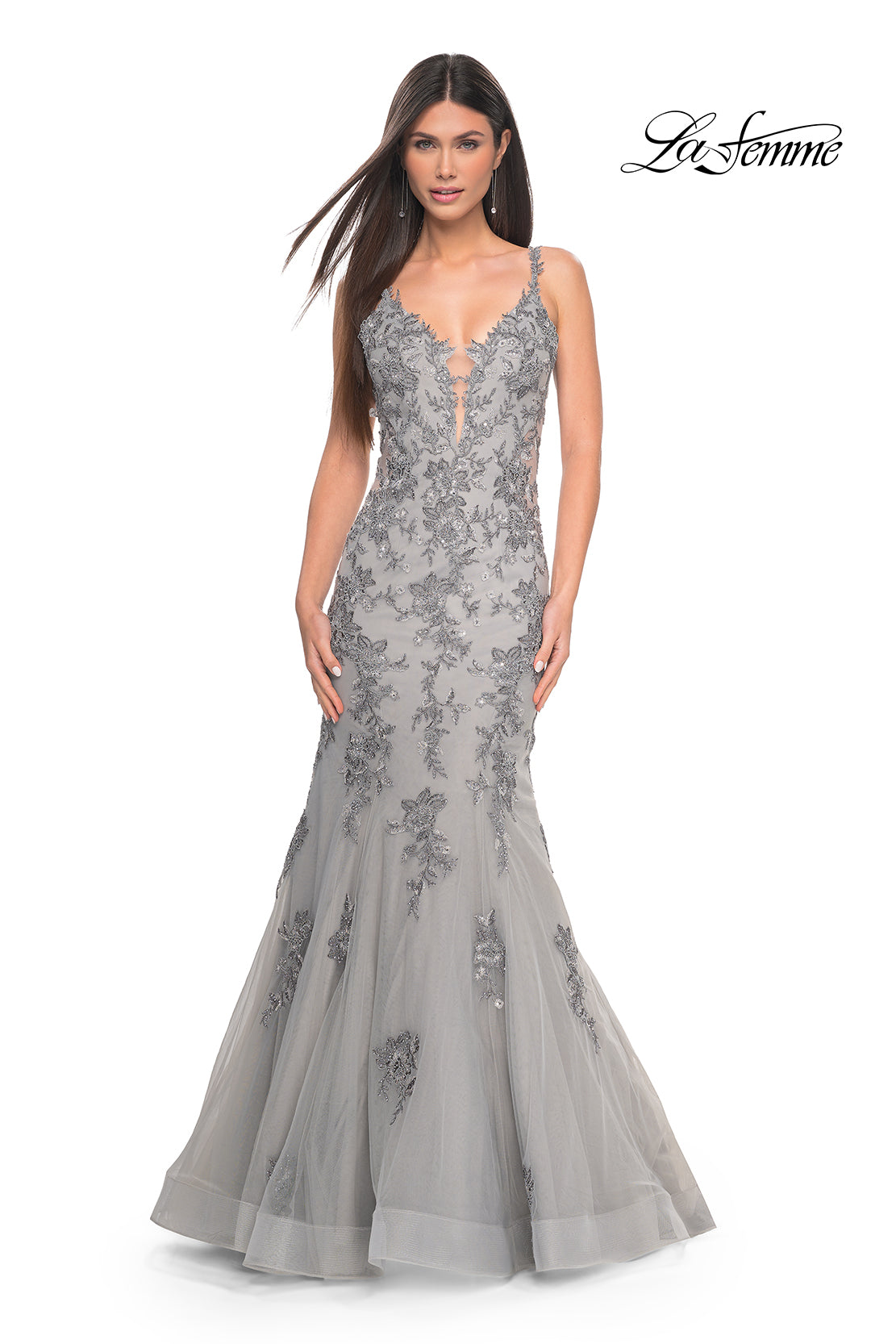 la femme grey dress La Femme 25206 4 / Burgundy