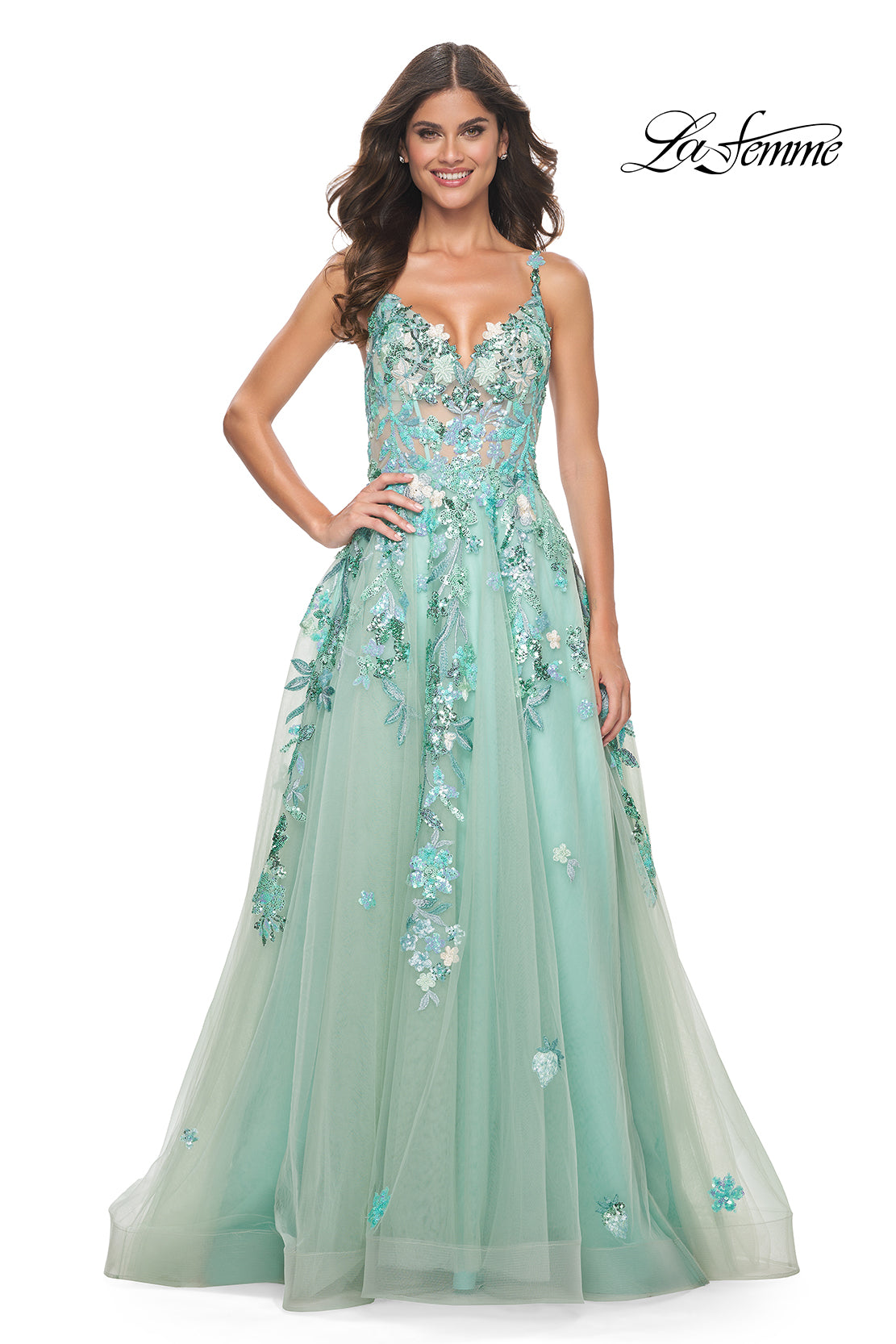La Femme 32347 Prom Dress - Sage | NewYorkDress La Femme 32347 Prom Dress - Sage | NewYorkDress