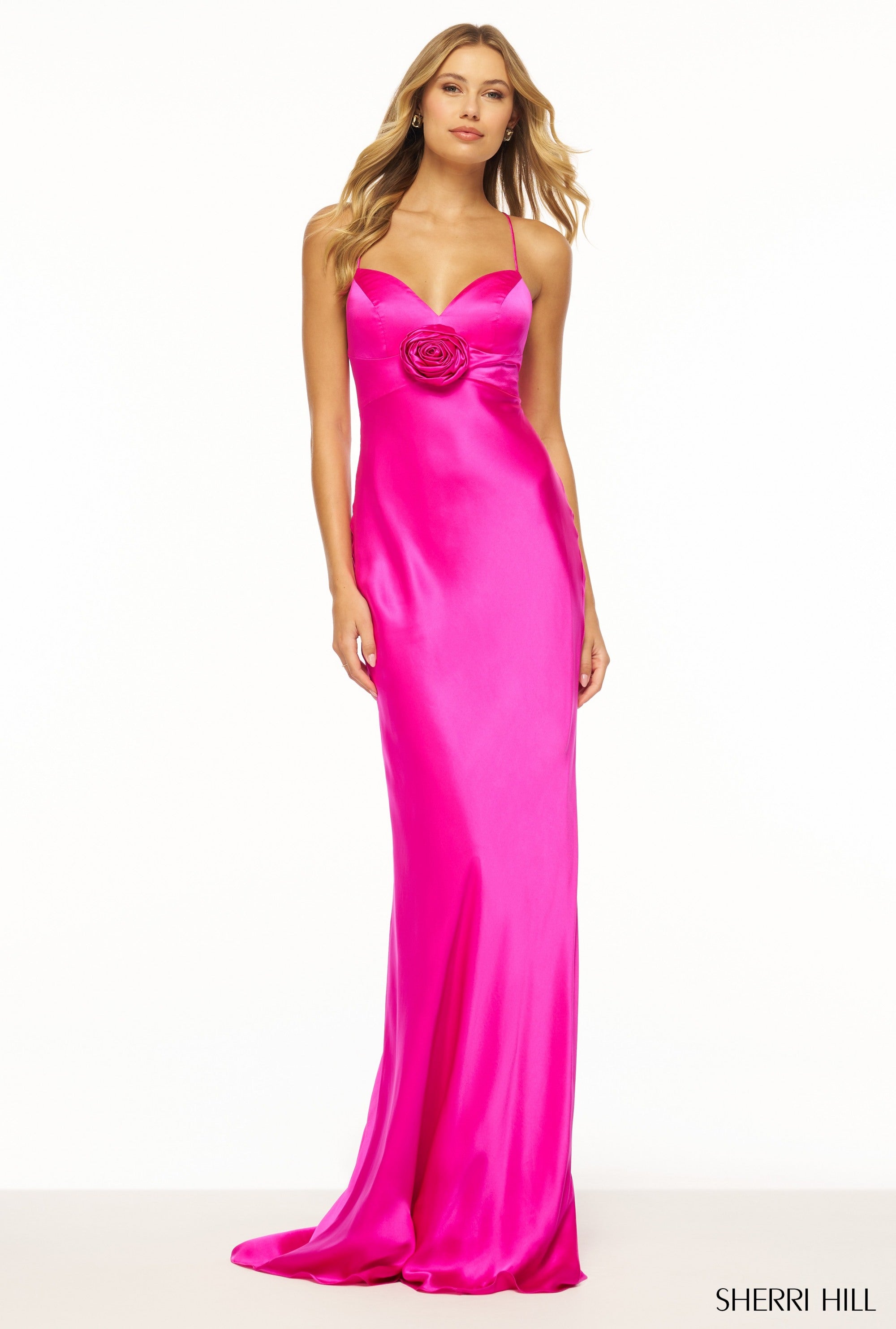 Shop Sherri Hill 56227 Sweetheart Neckline Fitted Satin Fabric Long