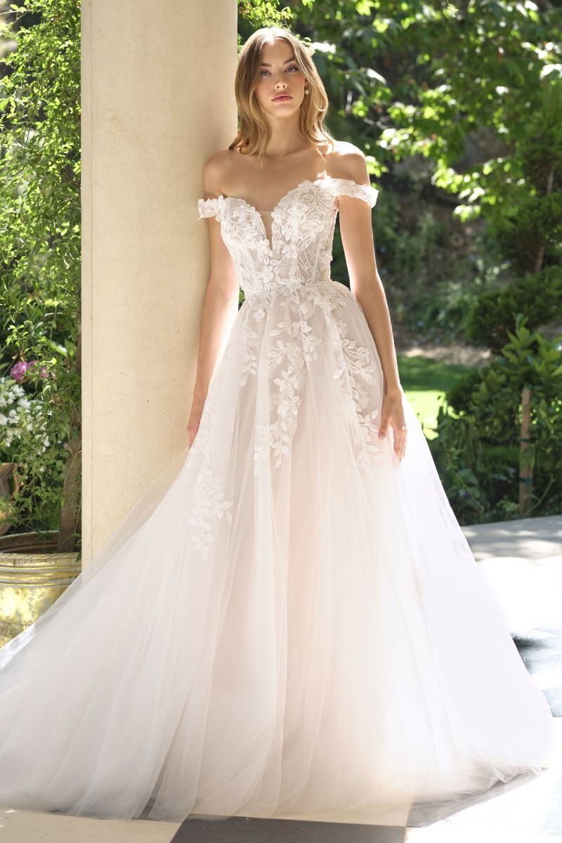 Andrea and Leo WL057 Long Wedding Dress Off White/Nude / 12 Andrea and Leo WL057 Long Wedding Dress Off White/Nude / 12