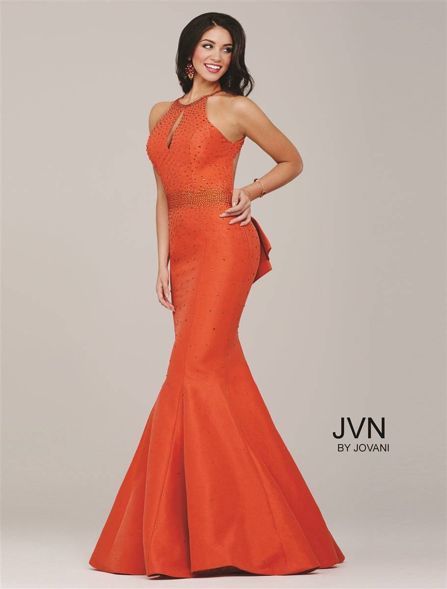 jvn by jovani red dress JVN by Jovani JVN09839 Straight Neck Sleeveless Prom Dress