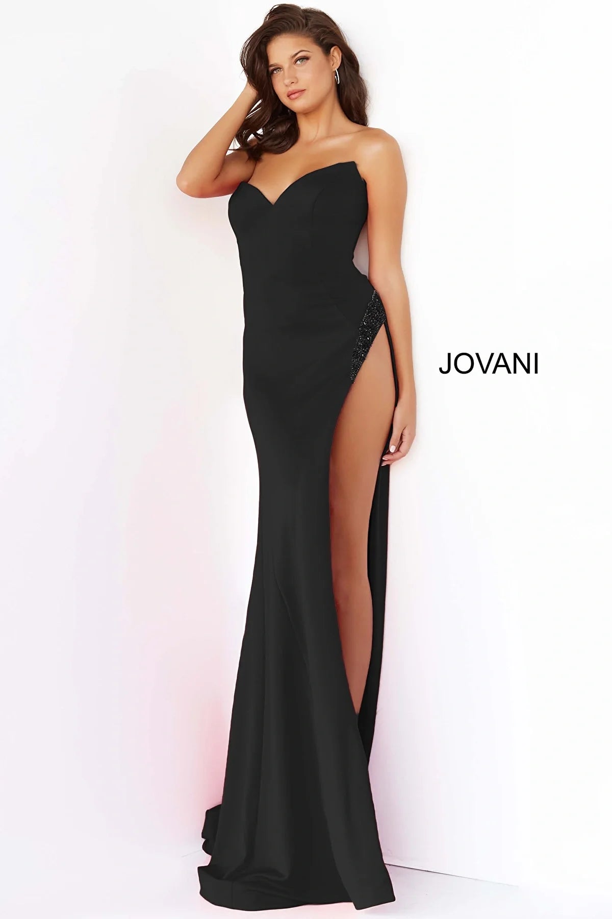 Jovani 07138 High Slit Couture Dress