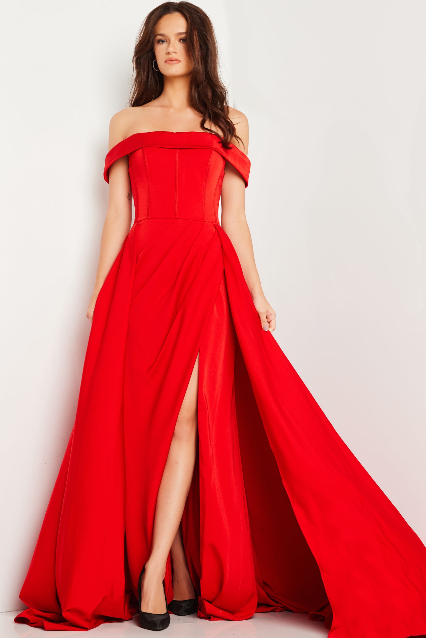 Jovani 09874 Off the Shoulder Prom Dress