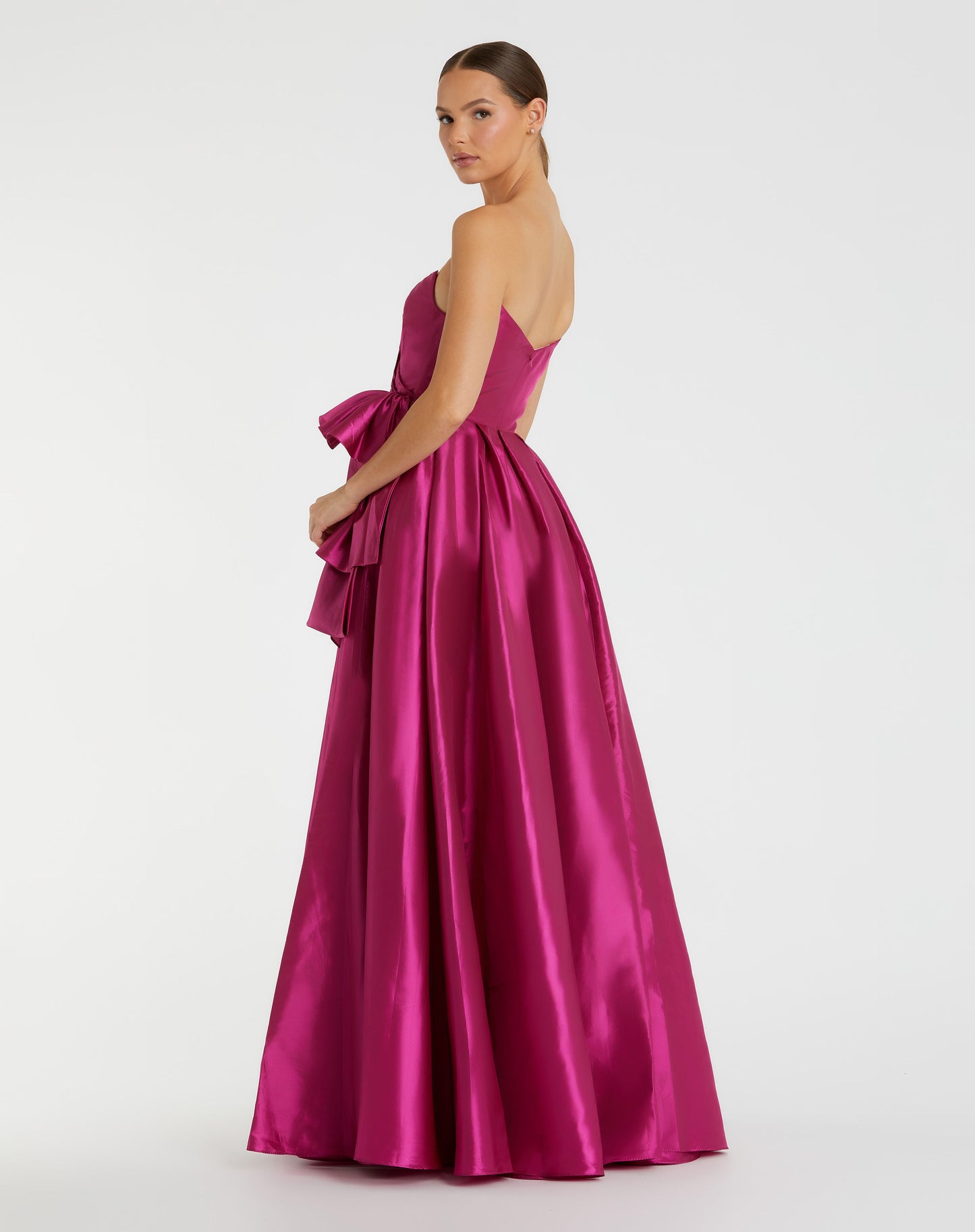 Mac Duggal 11892 Strapless Taffeta Gown with Ruffle Detail