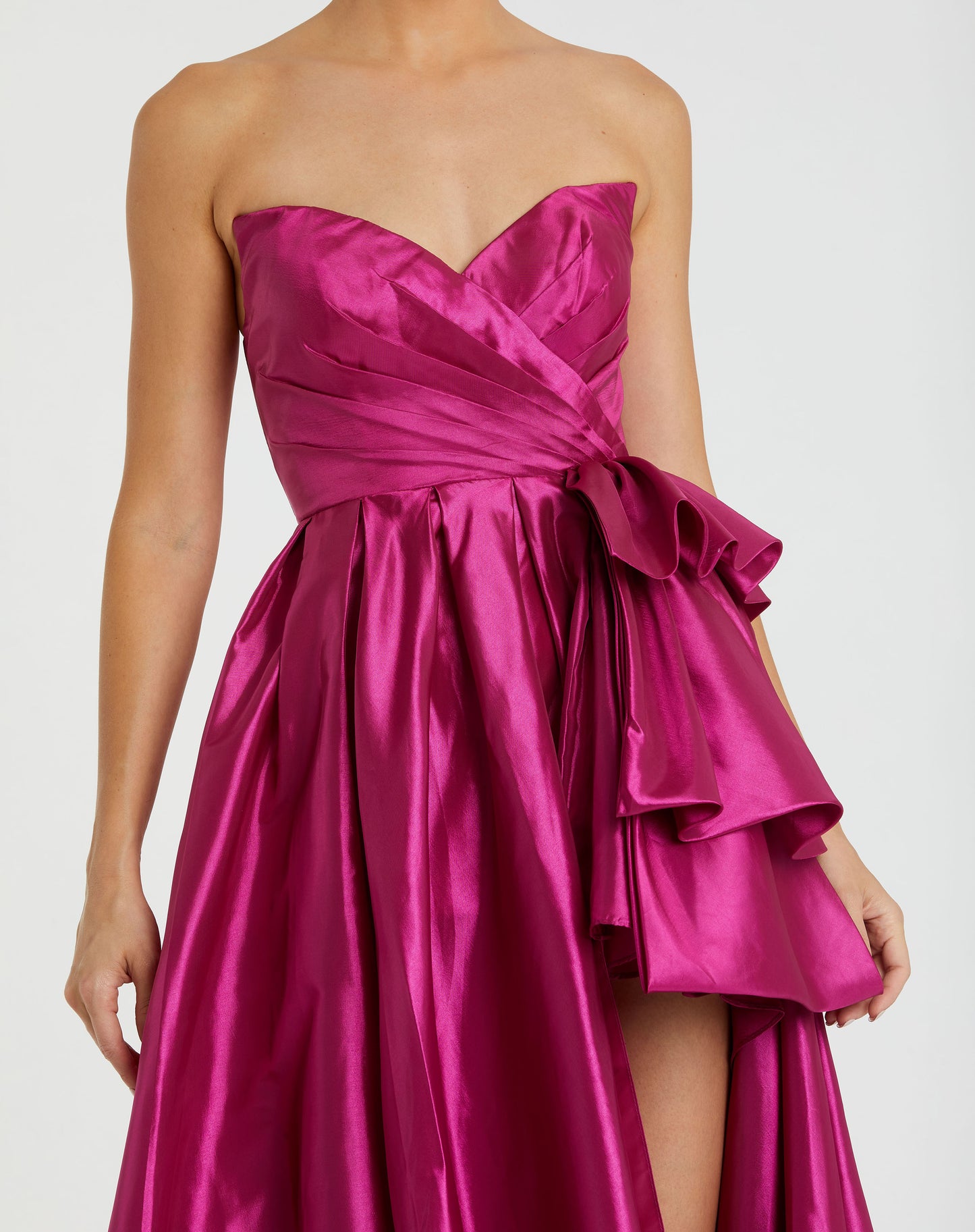 Mac Duggal 11892 Strapless Taffeta Gown with Ruffle Detail