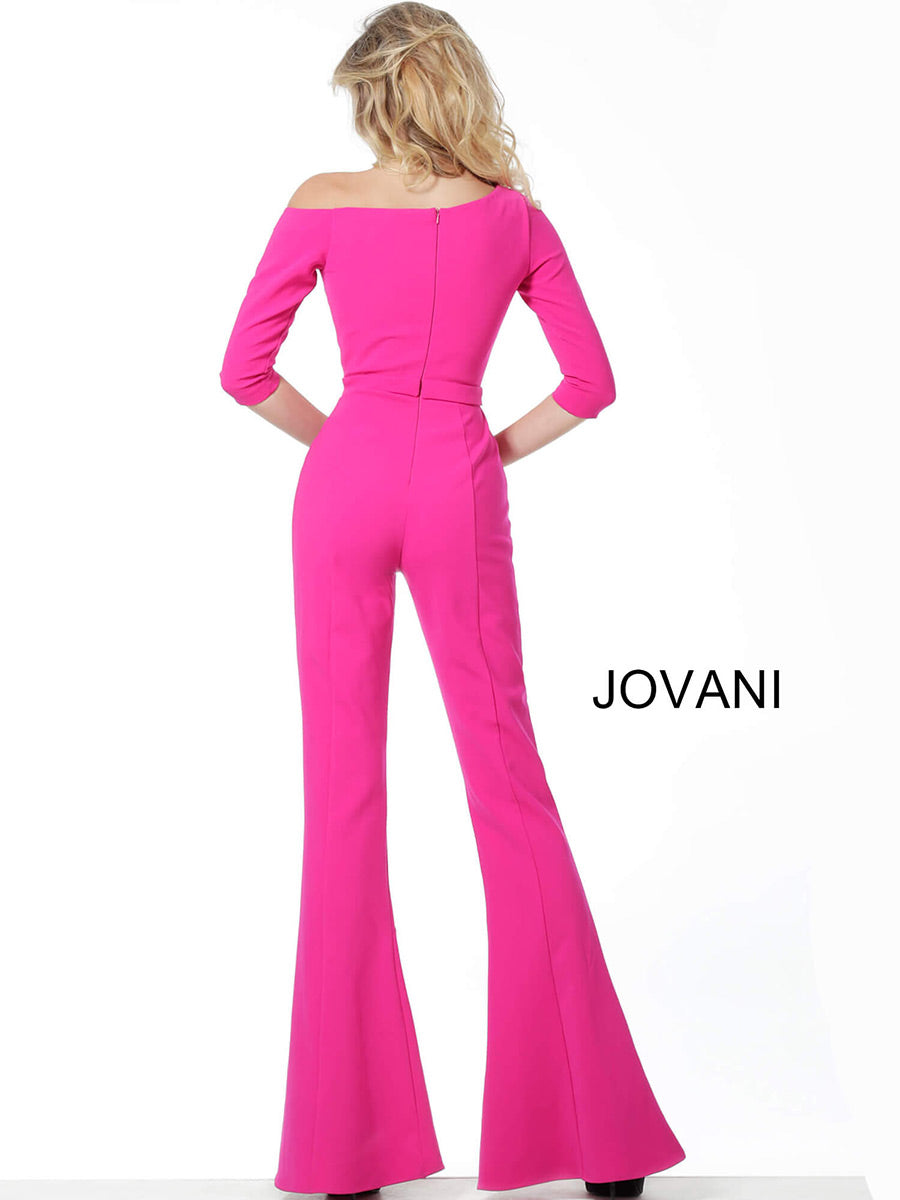 Jovani 1867 Three Quarter Sleeve Contemporary Jumpsuit