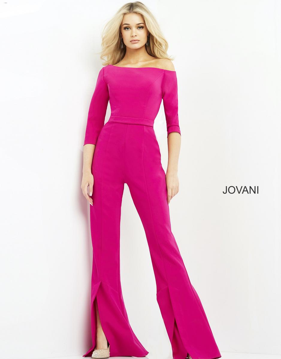 Jovani 1867 Three Quarter Sleeve Contemporary Jumpsuit