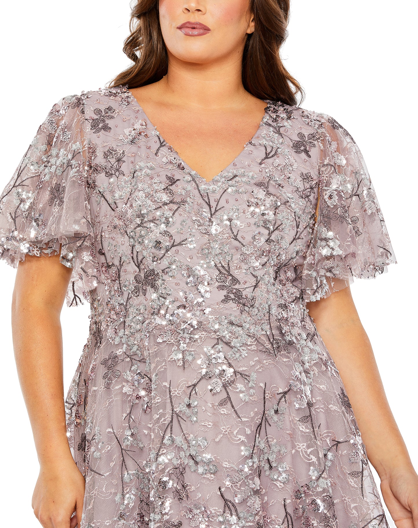 Mac Duggal 20473 V Neck Flutter Sleeve A Line Embellished Dress B Chic Fashions Mac Duggal 20473 V Neck Flutter Sleeve A Line Embellished Dress B Chic Fashions