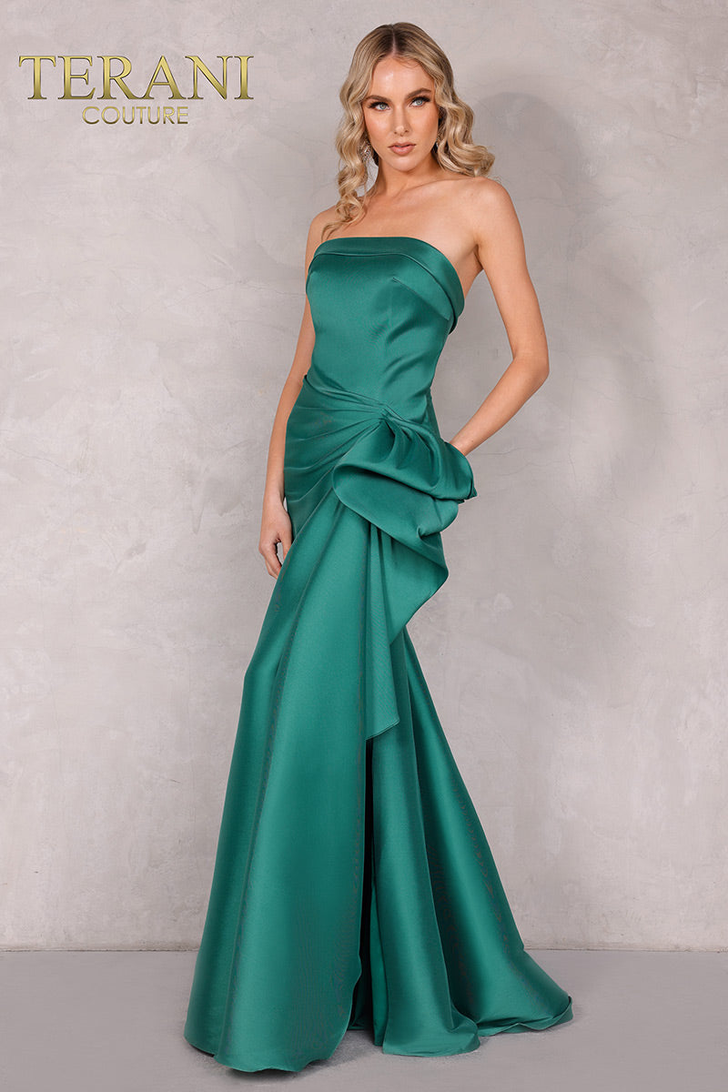 Terani Couture 2111P4019 Beautiful Draped Bow Gown