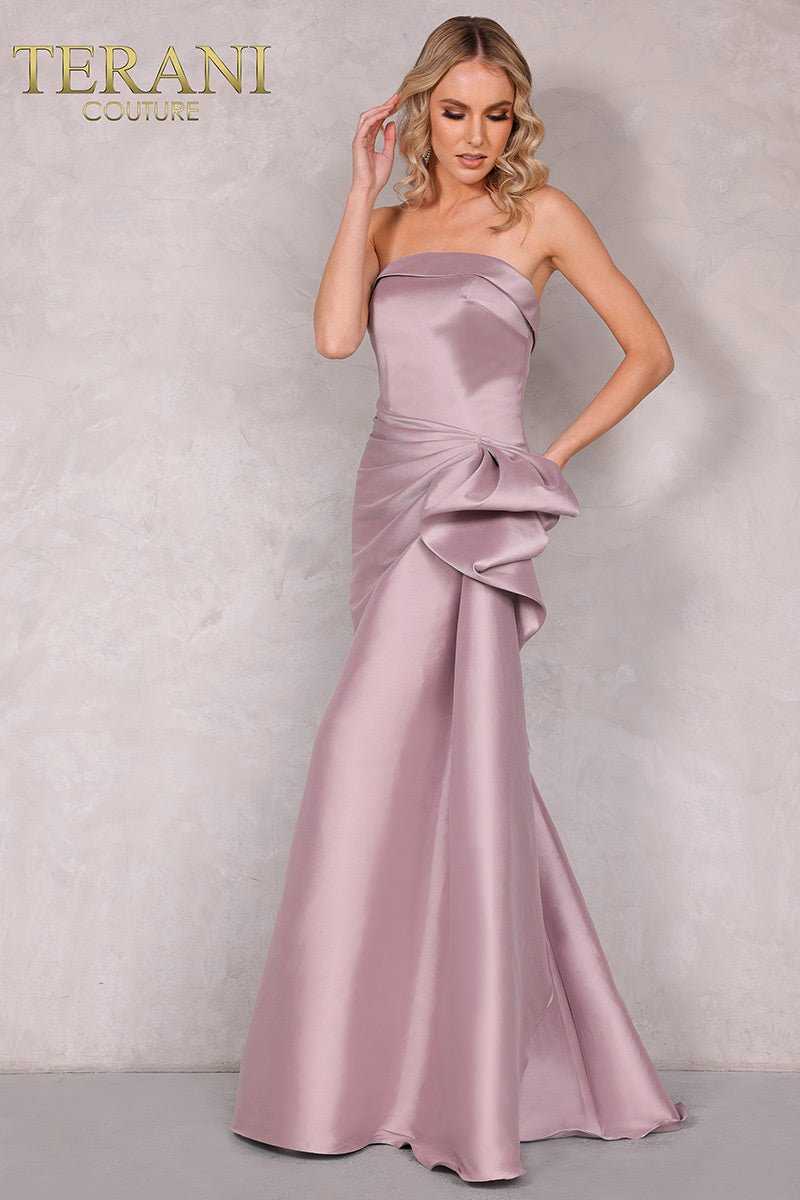 Terani Couture 2111P4019 Beautiful Draped Bow Gown
