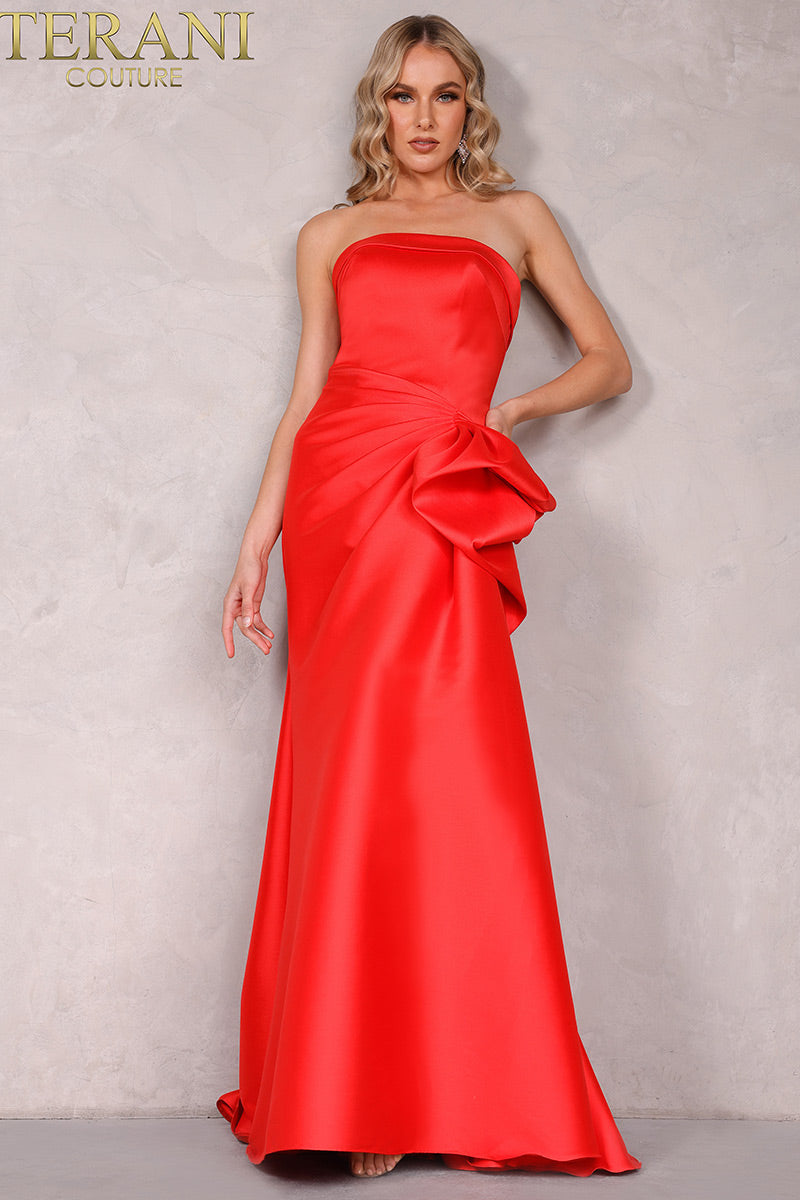Terani Couture 2111P4019 Beautiful Draped Bow Gown
