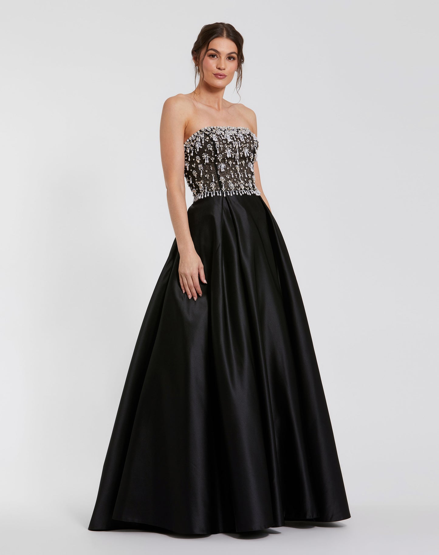 Mac Duggal 2225 Strapless Embellished Top Satin Ballgown