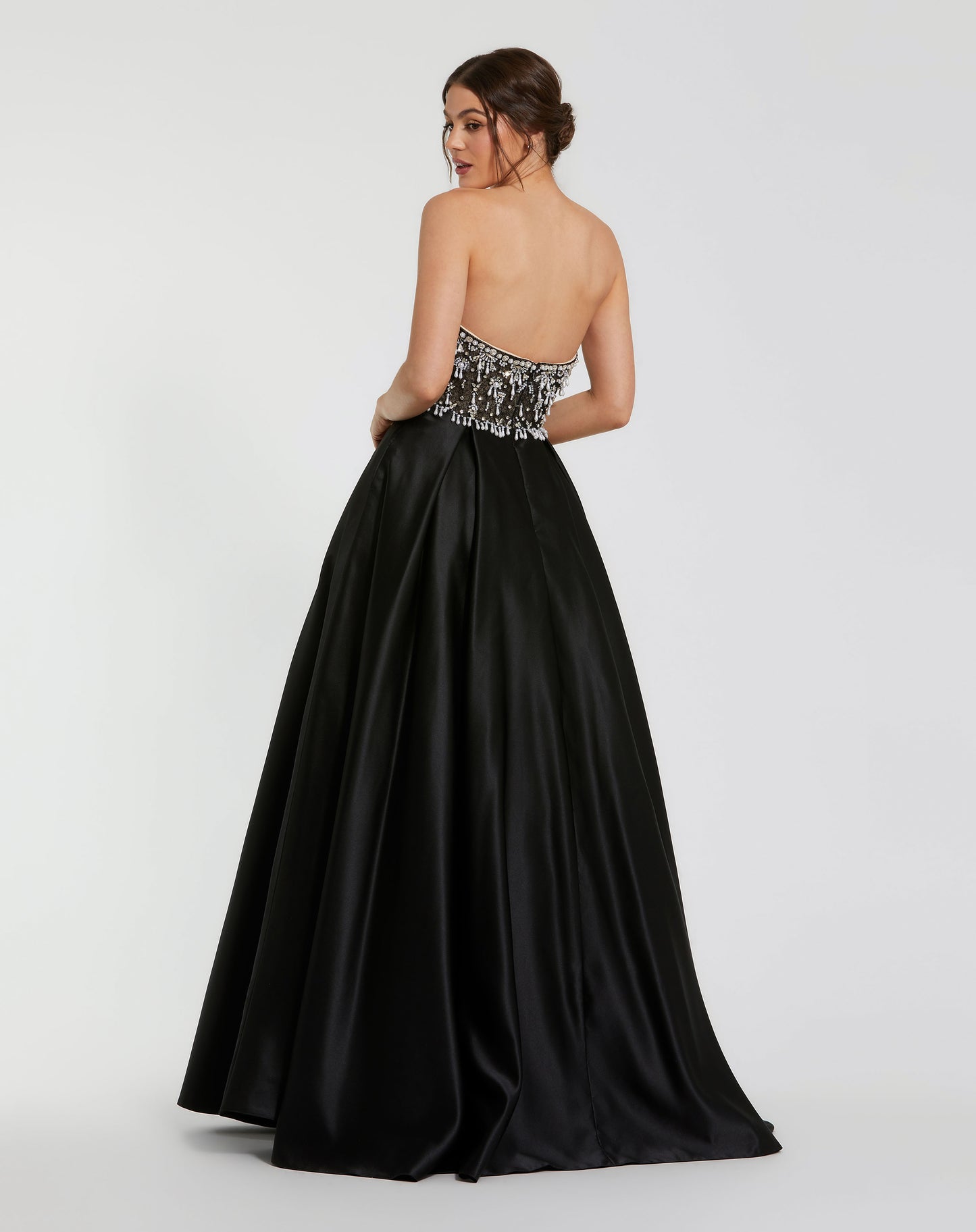 Mac Duggal 2225 Strapless Embellished Top Satin Ballgown