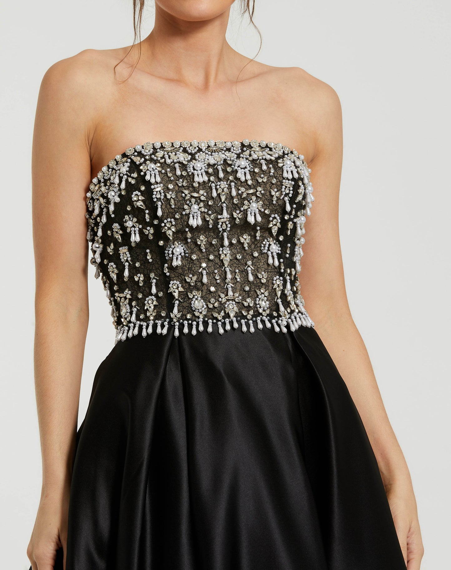 Mac Duggal 2225 Strapless Embellished Top Satin Ballgown
