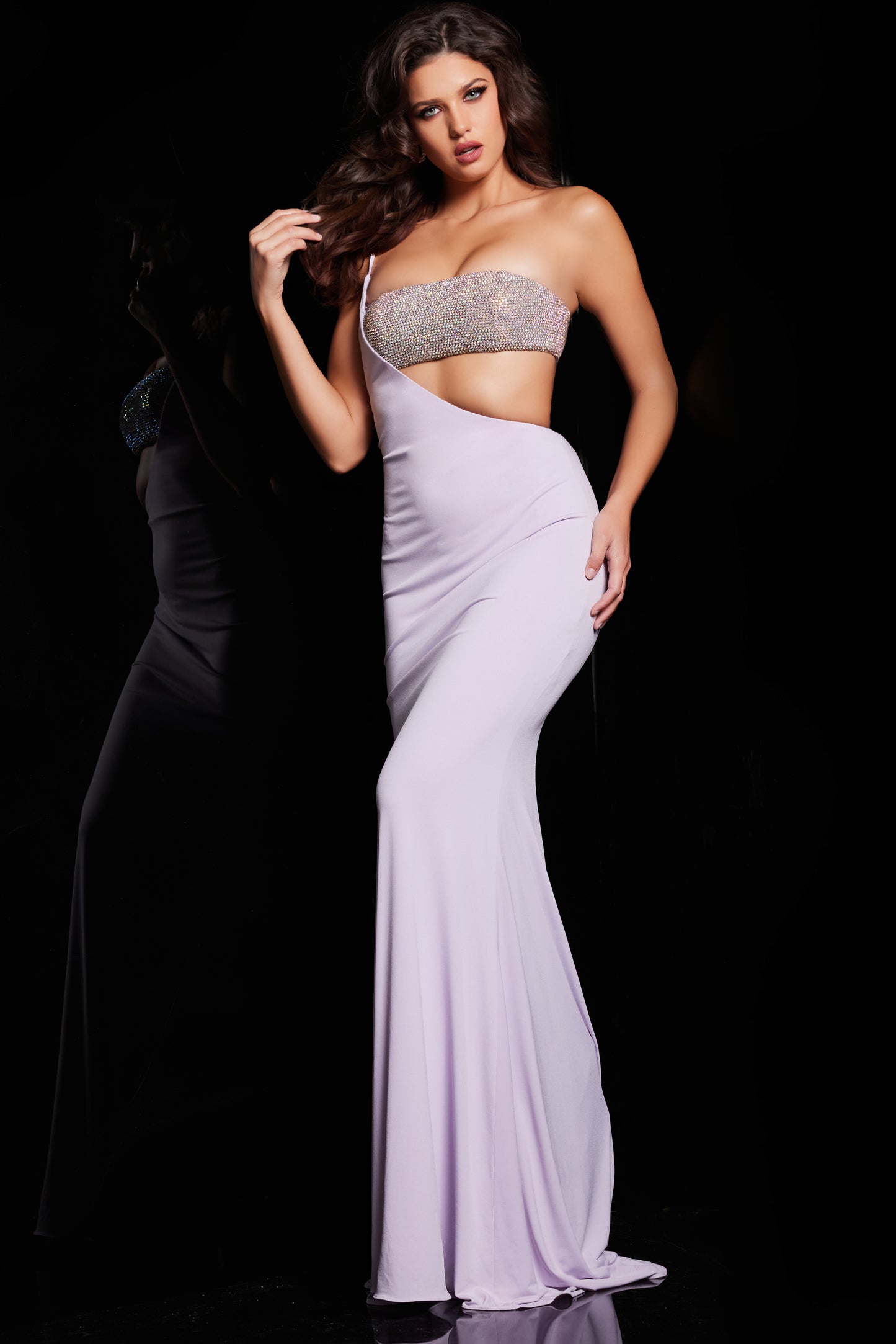 Jovani 23128 Jersey Beaded Bust Dress