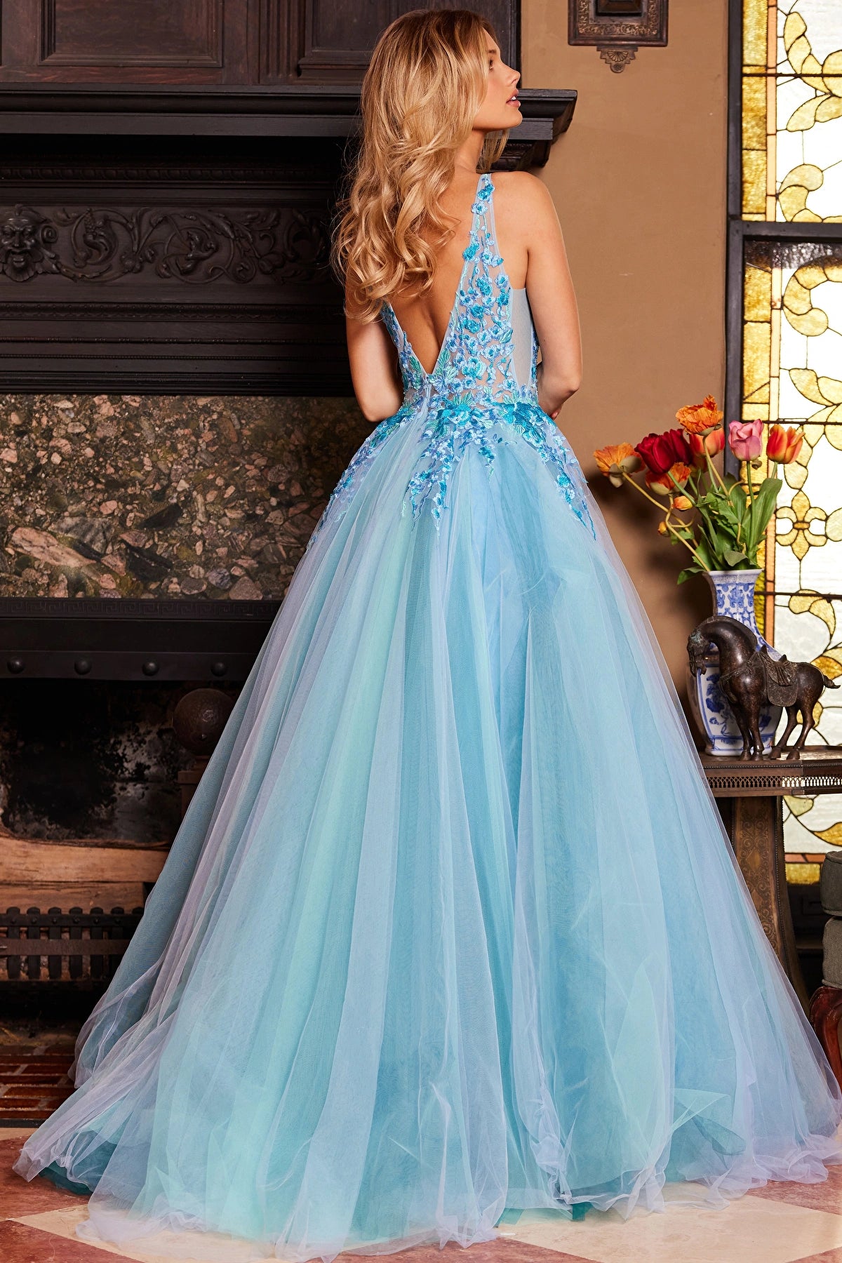 Jovani 23577 Floral Embroidered Bodice Ballgown