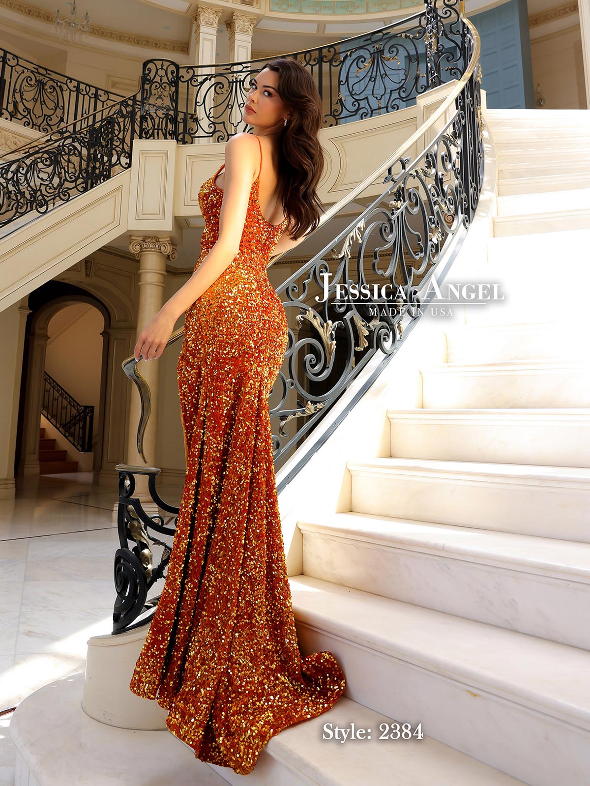 Jessica Angel Style JA2384 Velvet Sequin Long Dress B Chic Fashions Jessica Angel Style JA2384 Velvet Sequin Long Dress B Chic Fashions