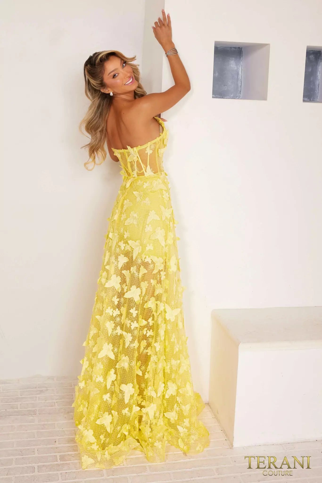 Terani Couture 241P2086 A-Line Strapless Tulle Long Prom Dress