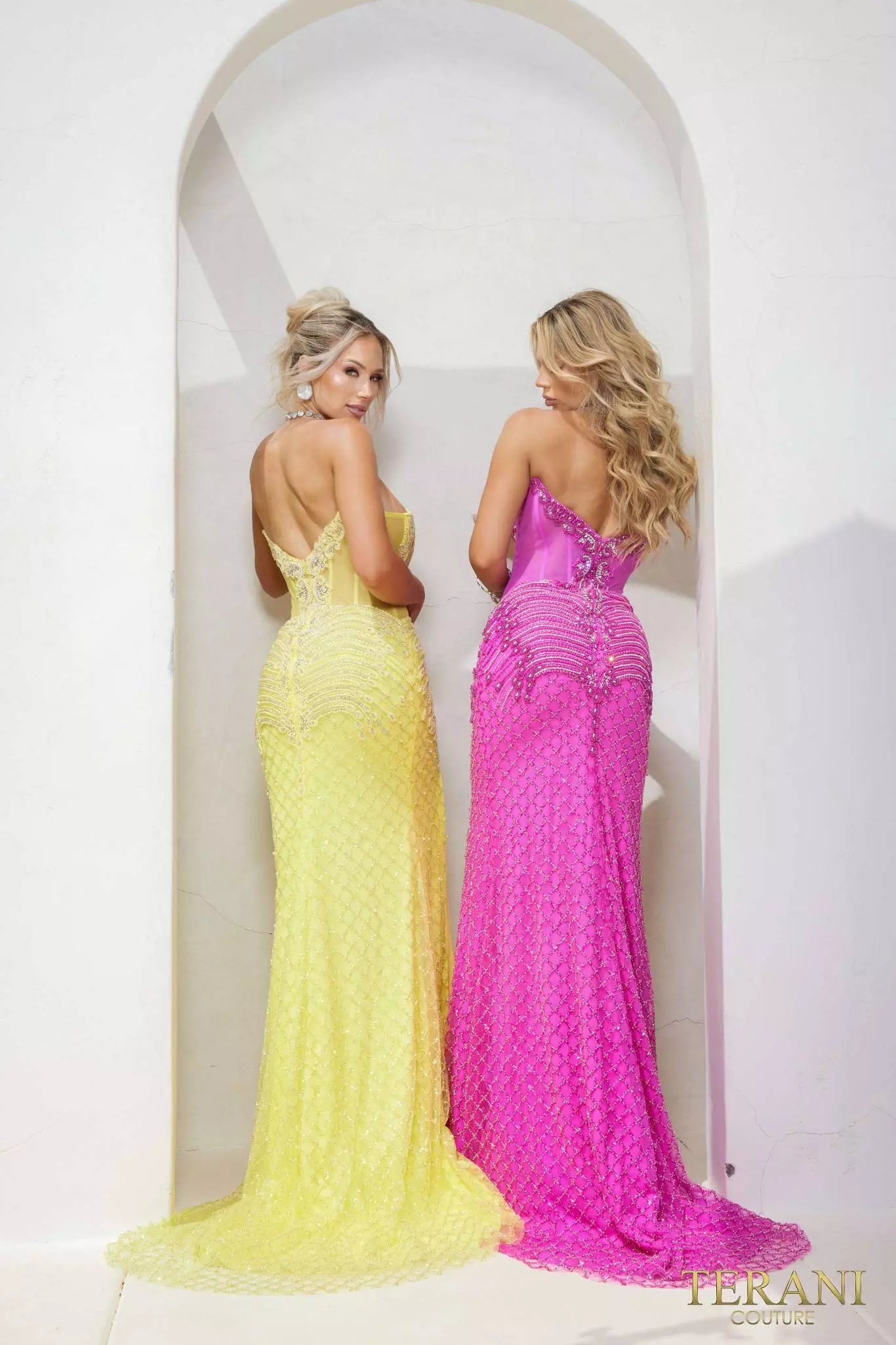 Terani Couture 241P2208 Tulle Sleeveless Bodycon Long Prom Dress