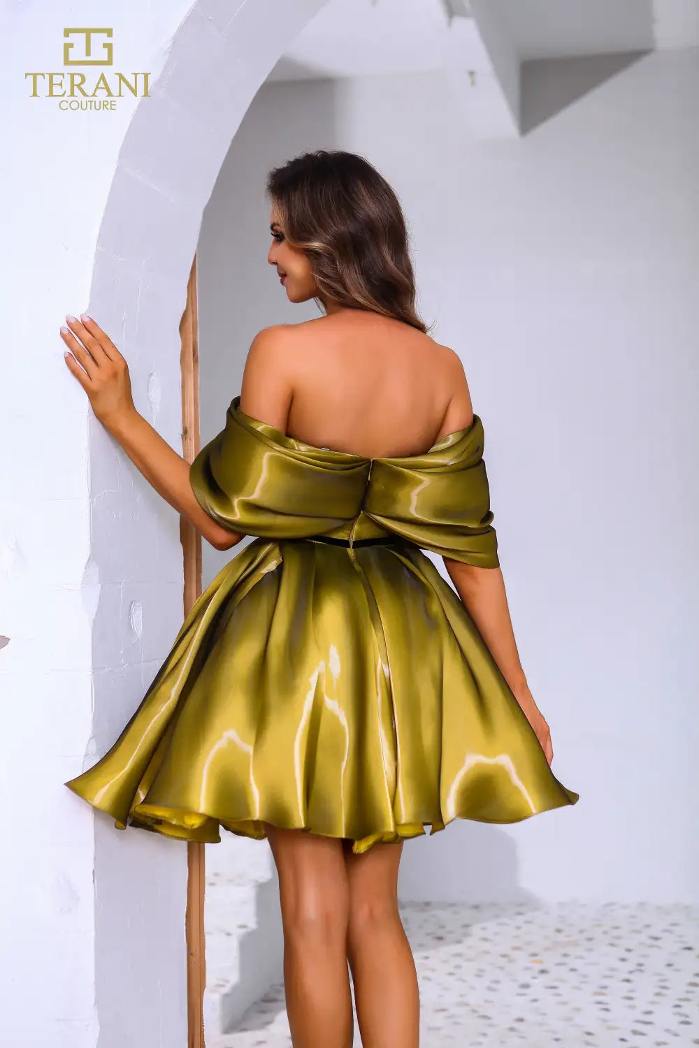 Terani Couture 251C4045 Off The Shoulder Short A-line Cocktail Dress