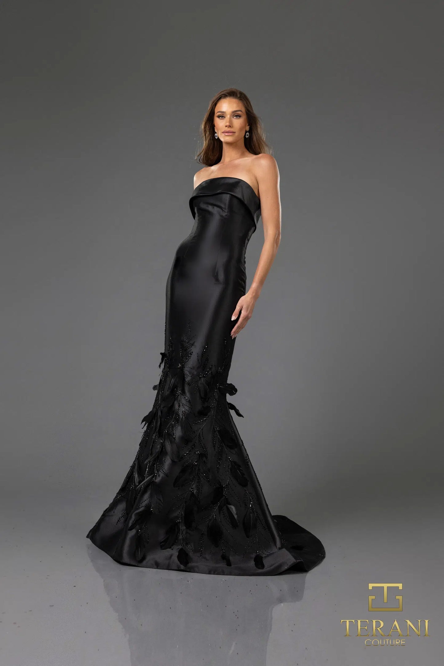 Terani Couture 251E4226 Stretch Mikado Strapless Bodycon Evening Dress
