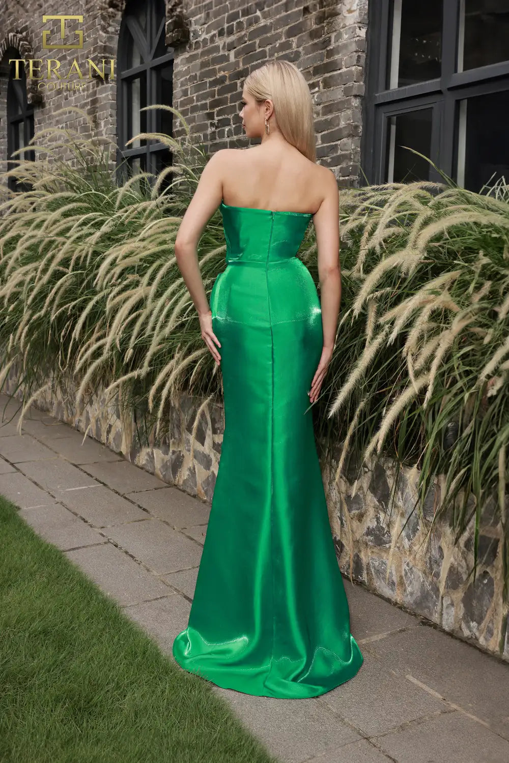 Terani Couture 251E4231 Long Sheath Strapless Shimmer Dress