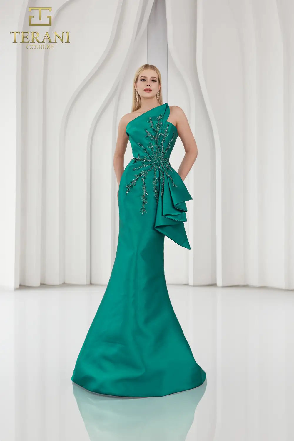 Terani Couture 251E4265 Asymmetric Sleeveless Trumpet Evening Dress
