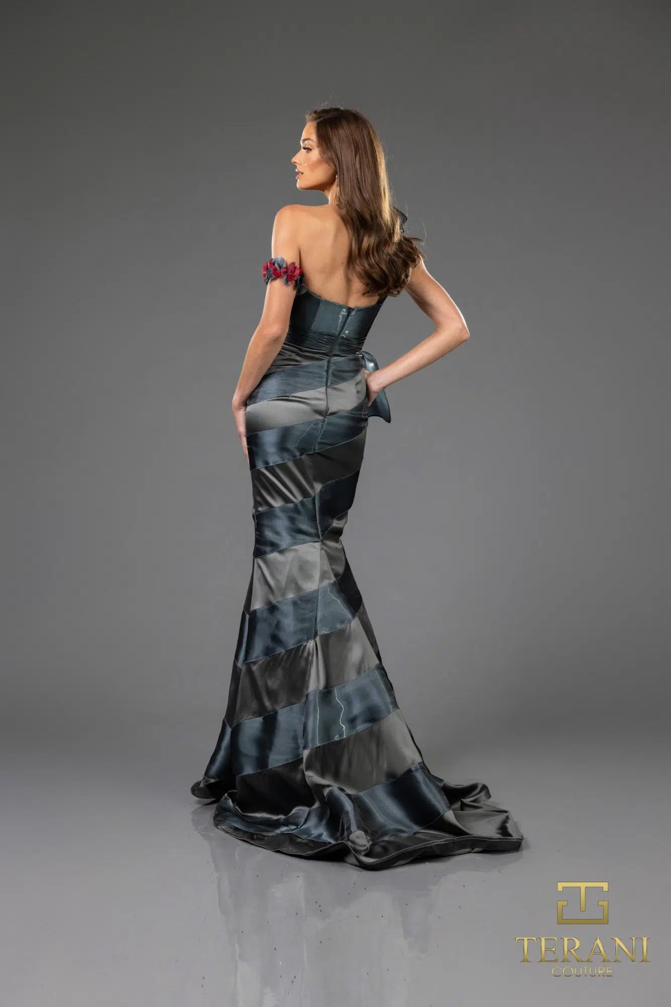 Terani Couture 251E4284 Asymmetric Sleeveless Trumpet Long Evening Dress