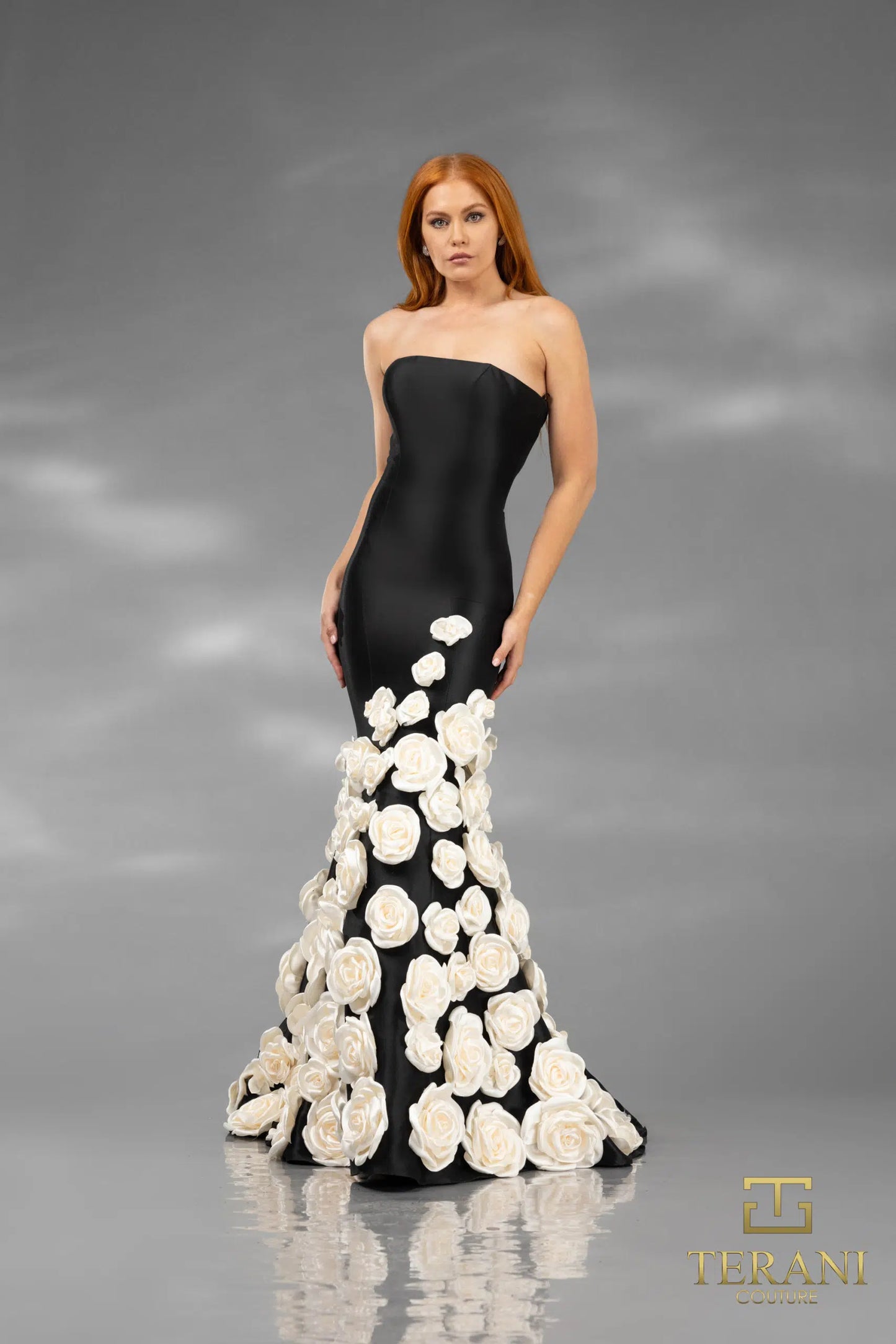 Terani Couture 251GL4184 Strapless Stretch Mikado Trumpet Pageant Dress