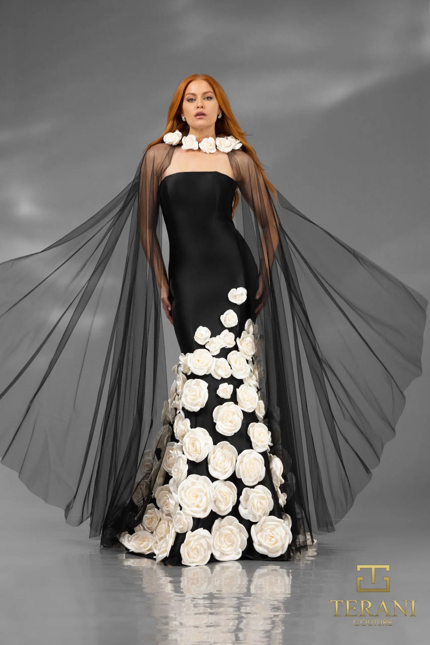 Terani Couture 251GL4184 Strapless Stretch Mikado Trumpet Pageant Dress