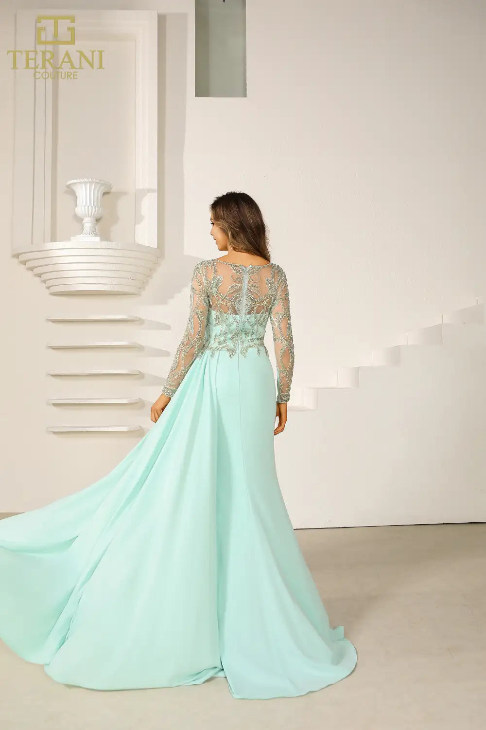 illusion neckline long dress Gorgeous illusion neckline wedding dresses