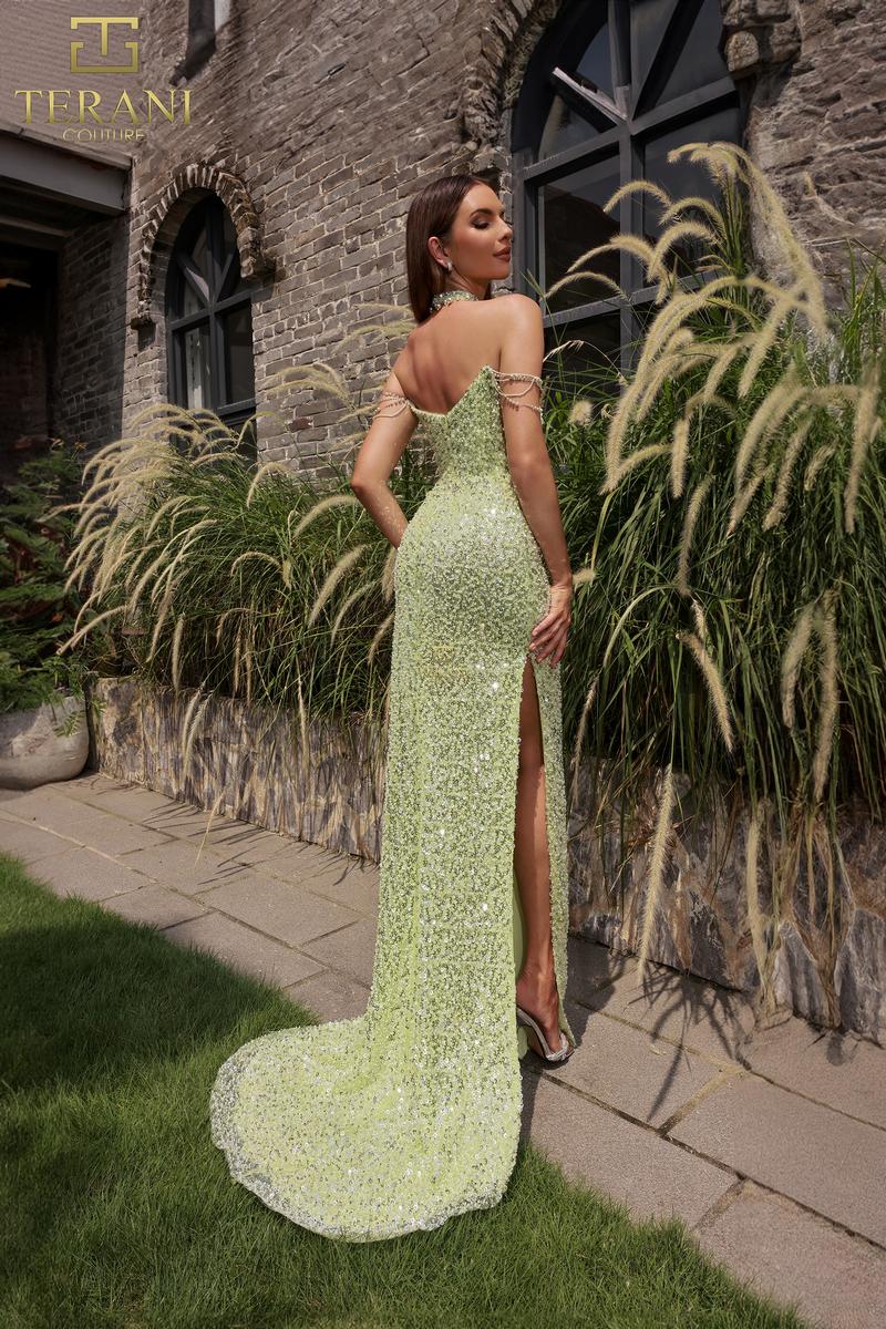 Terani Couture 251P4329 Slim Sweetheart Beaded Tulle Long Prom Dress