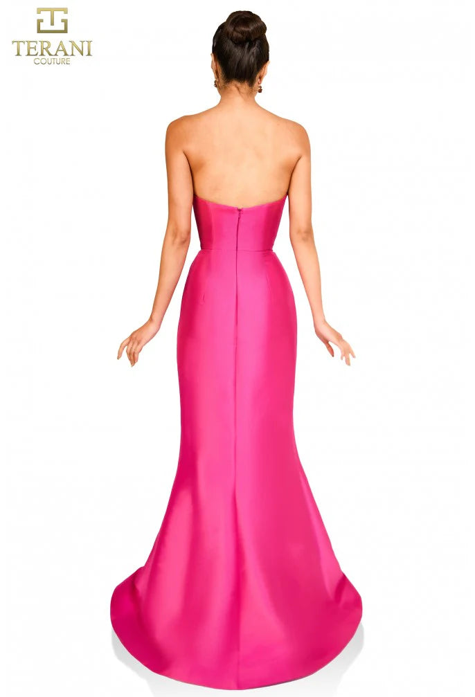 Terani Couture 251P4397 Strapless Bodycon Front Slit Scoop Dress