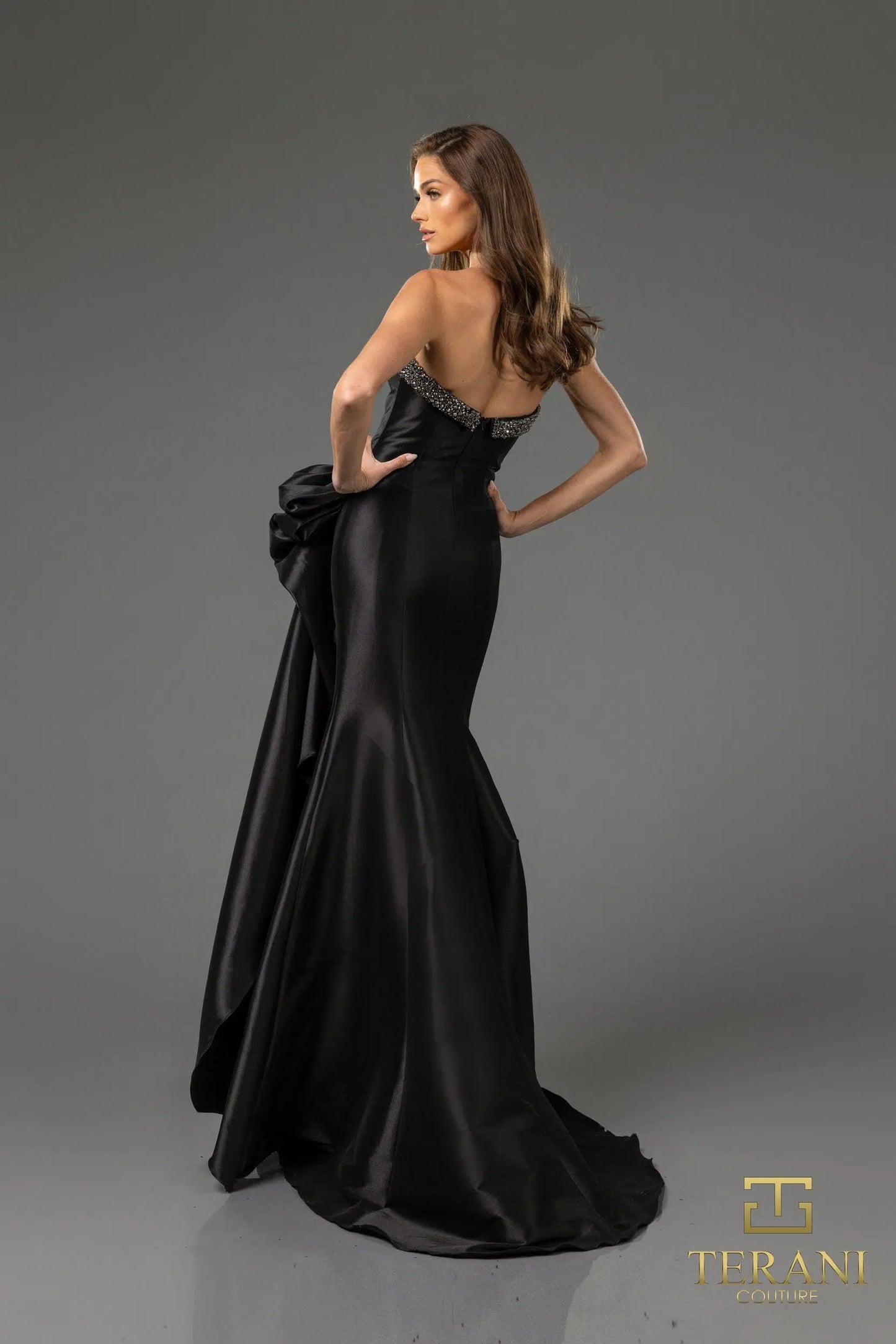 Terani Couture 252E5131 Strapless Stretch Mikado Trumpet Evening Dress