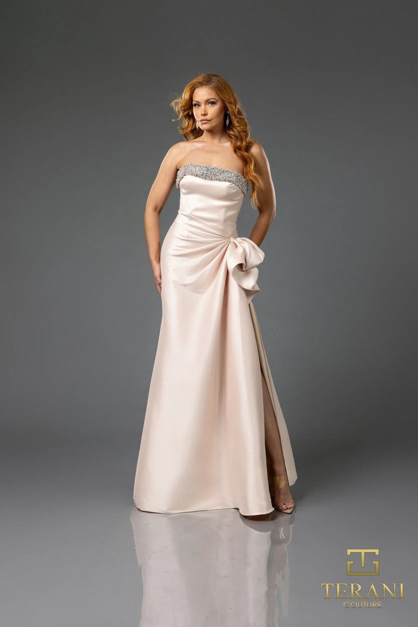 Terani Couture 252E5131 Strapless Stretch Mikado Trumpet Evening Dress
