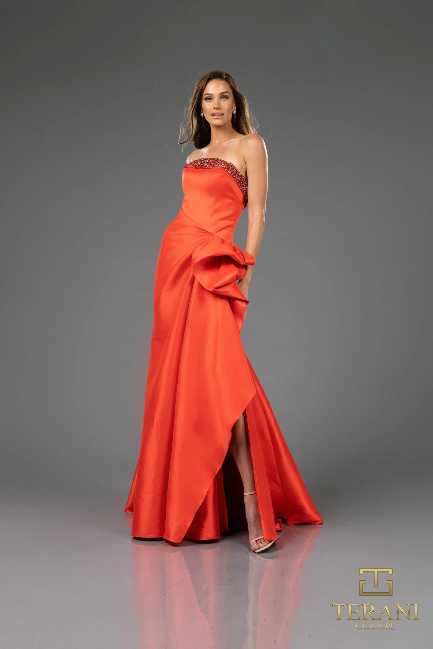 Terani Couture 252E5131 Strapless Stretch Mikado Trumpet Evening Dress