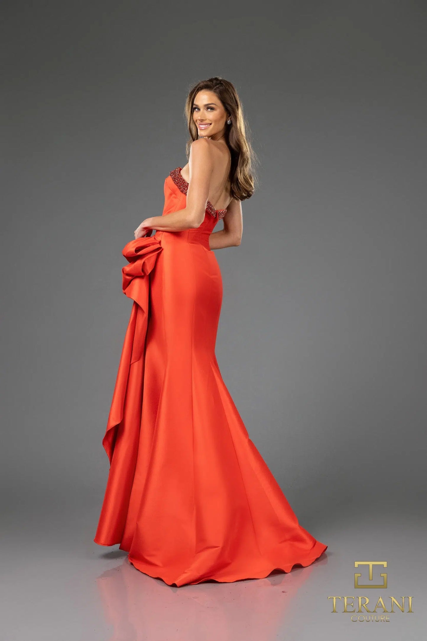 Terani Couture 252E5131 Strapless Stretch Mikado Trumpet Evening Dress