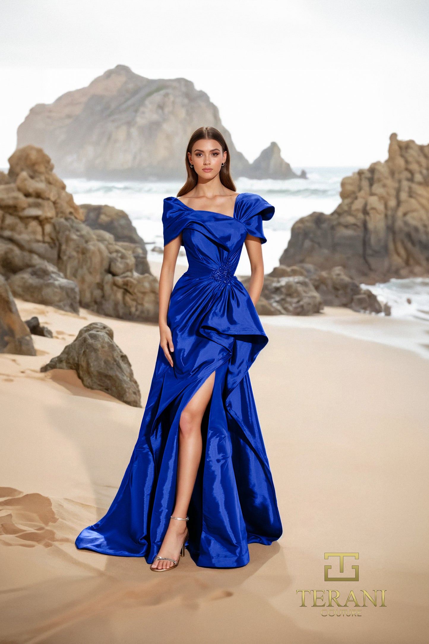 Terani Couture 252E5148 Fit and Flare Long Evening Dress