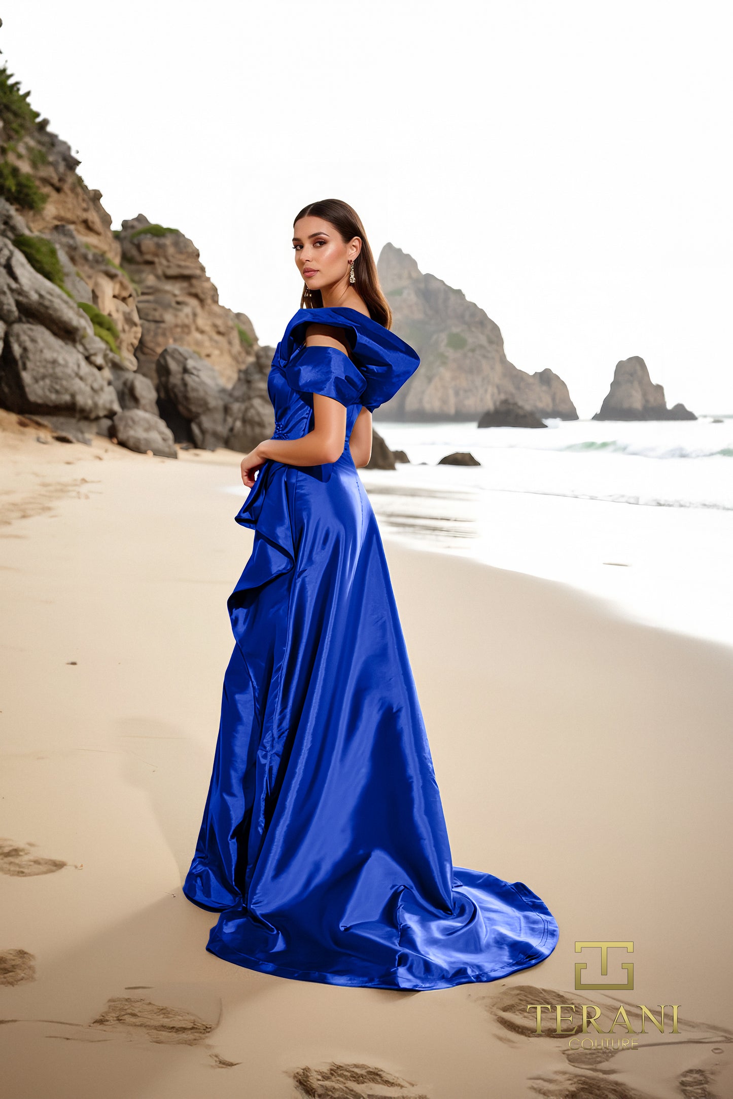 Terani Couture 252E5148 Fit and Flare Long Evening Dress