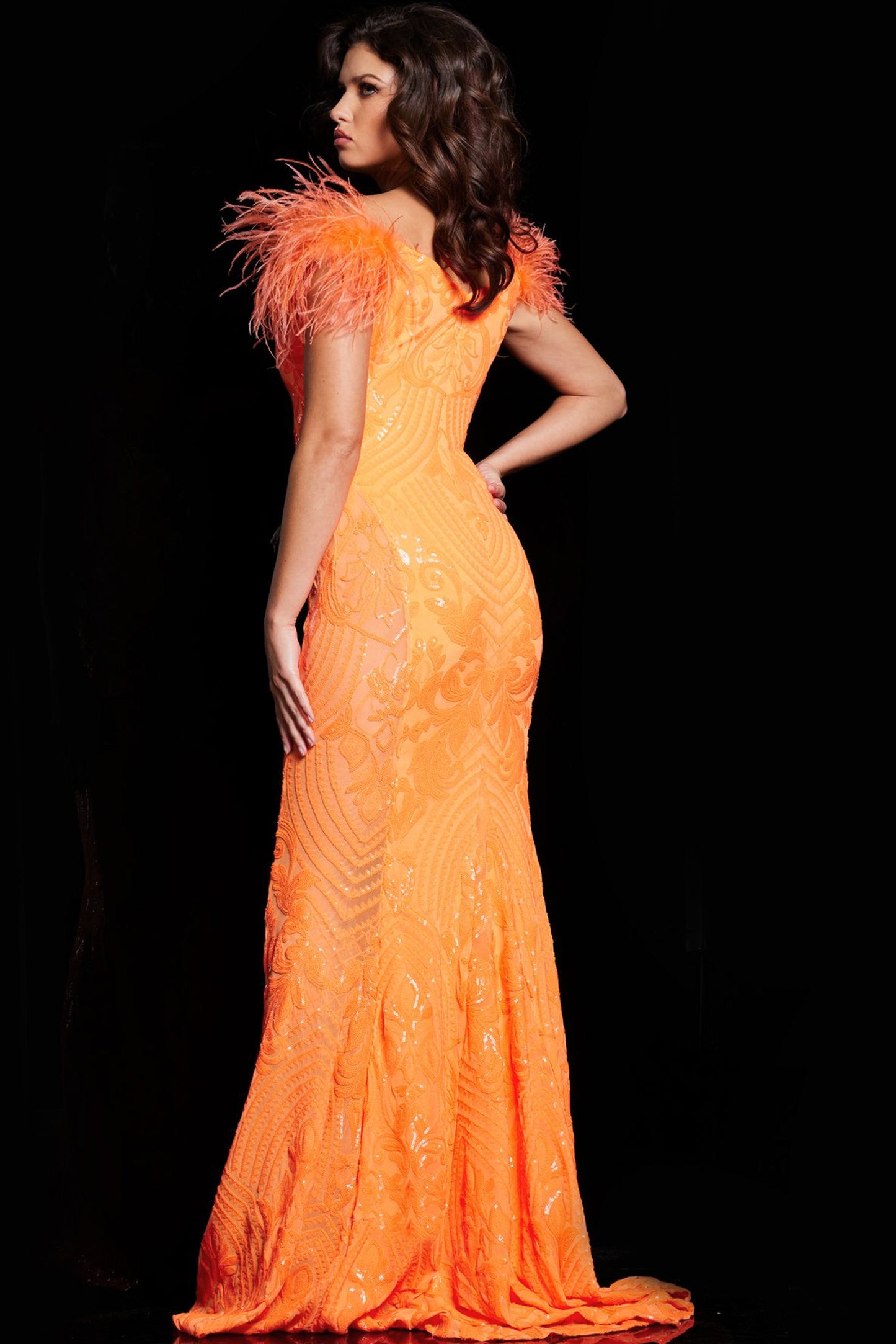 Jovani 26041 Sequin Off the Shoulder Dress