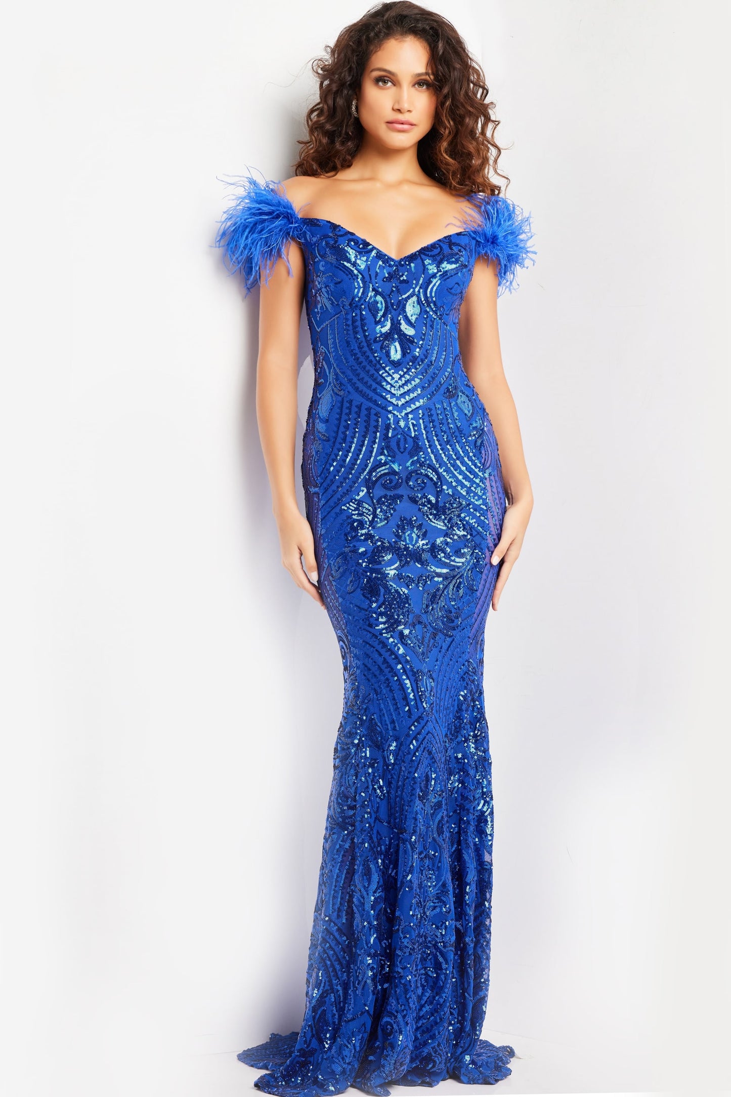 Jovani 26041 Sequin Off the Shoulder Dress