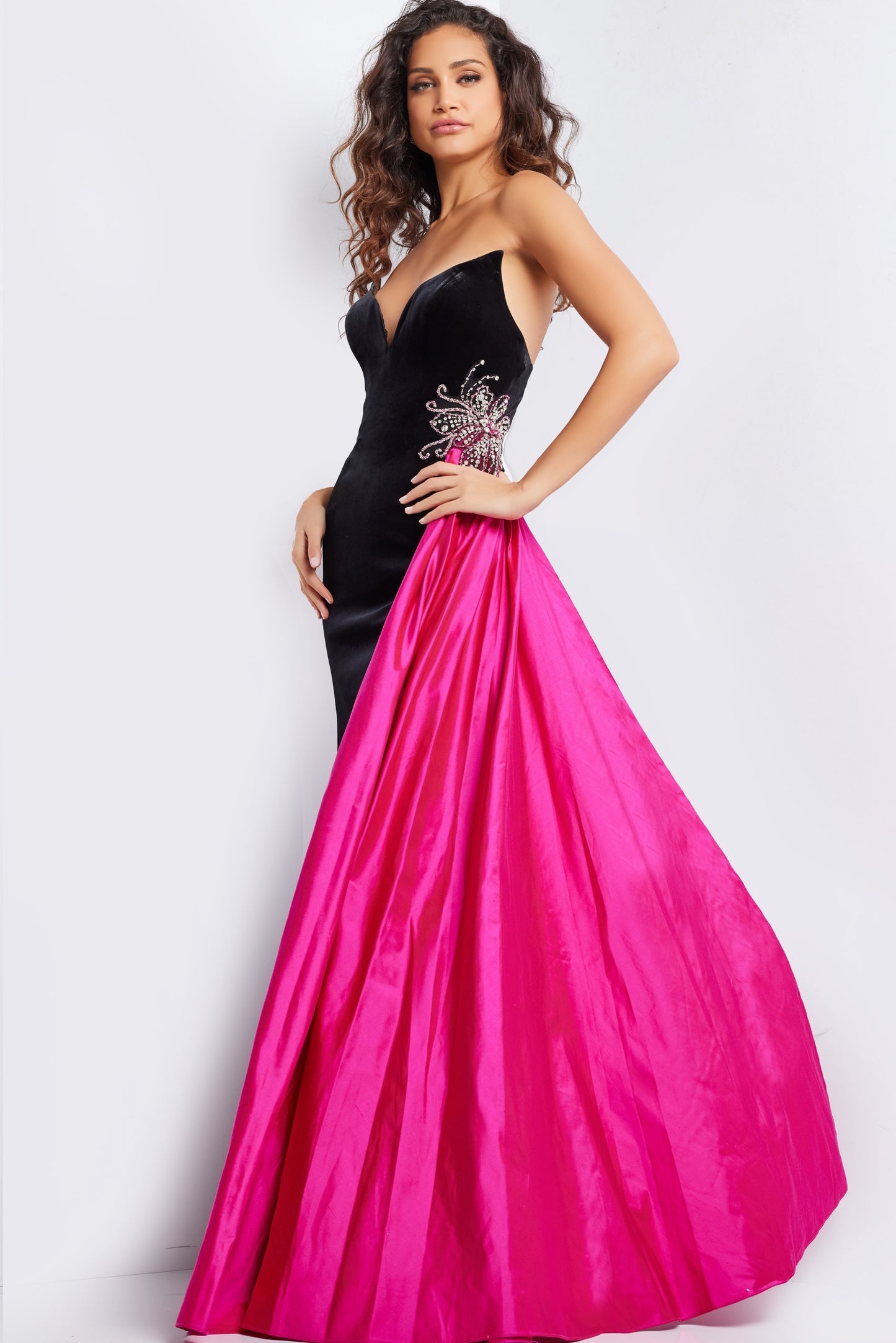Jovani 26117 Strapless Velvet Gown
