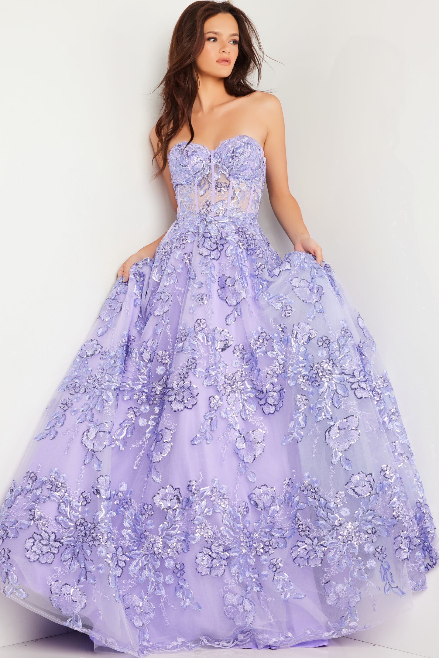 Jovani 26223 Corset Bodice Embroidered Ballgown